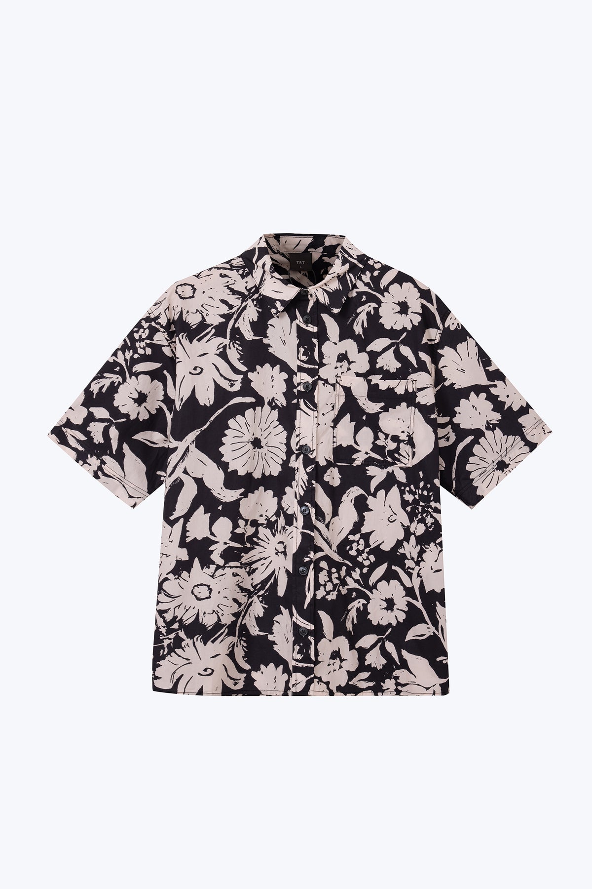 Relaxed Cut Floral Shirt - Floral Black