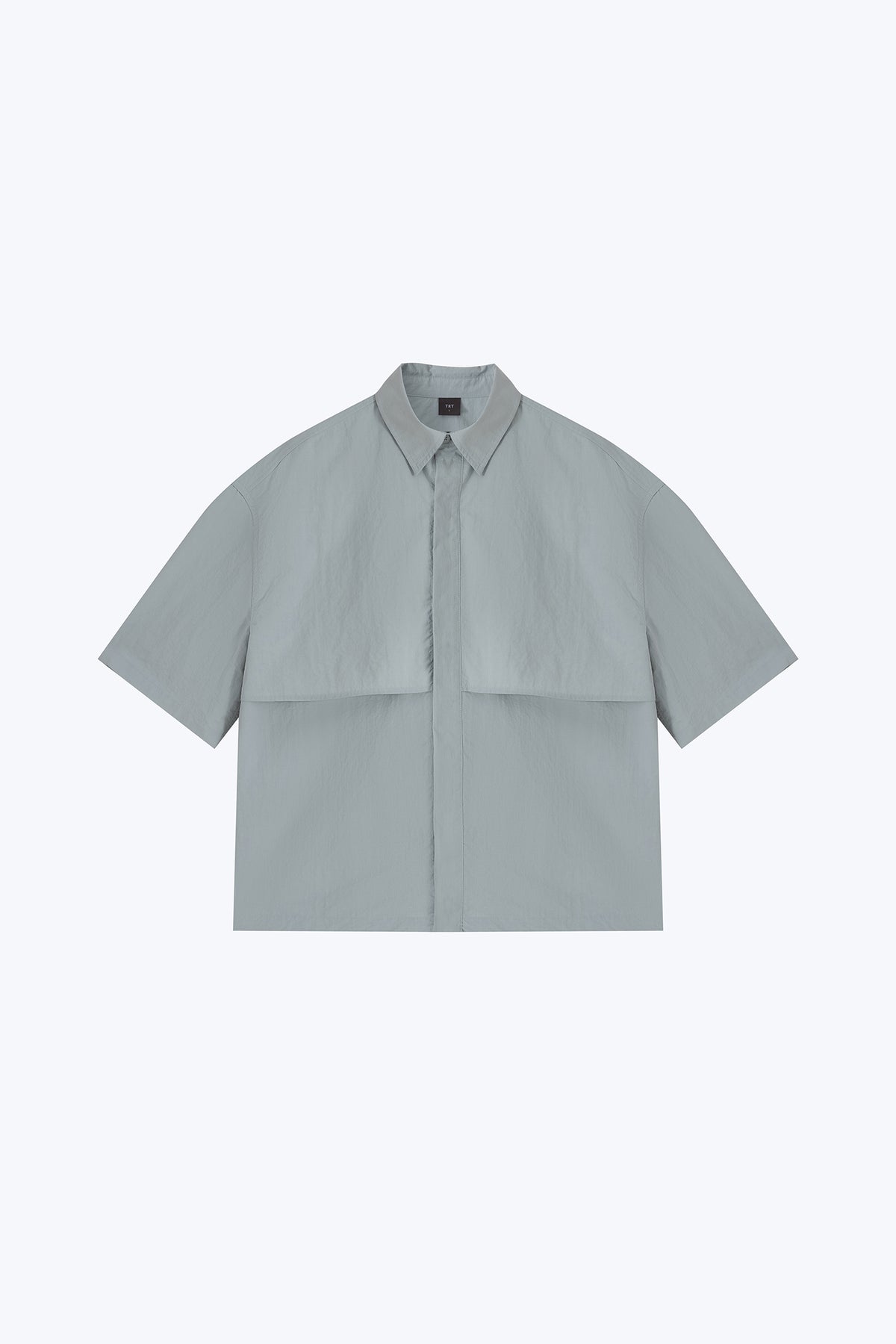 Layered Panel Shirt - Mint Grey
