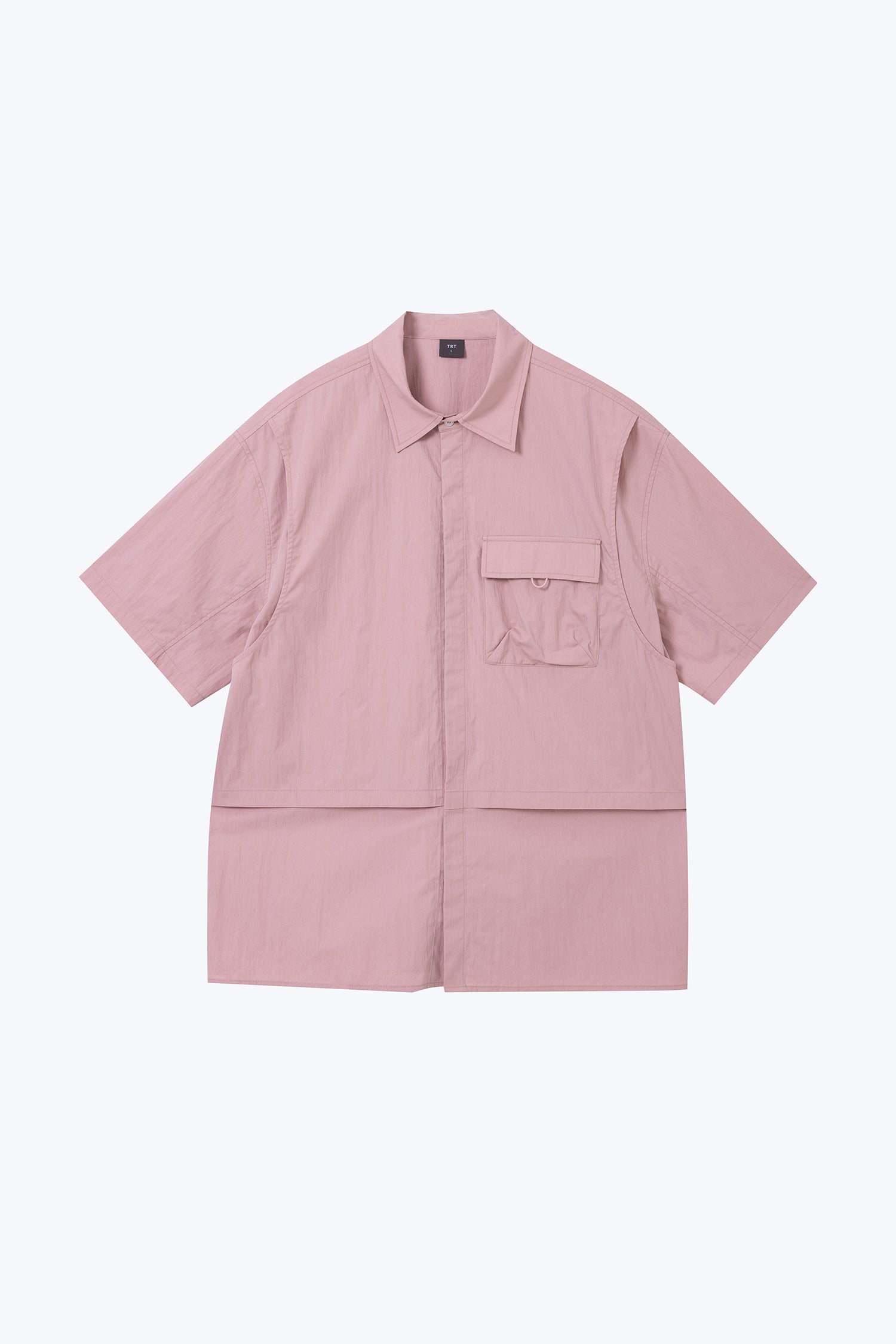 Utility Vest Panel Shirt -  Dusty Pink