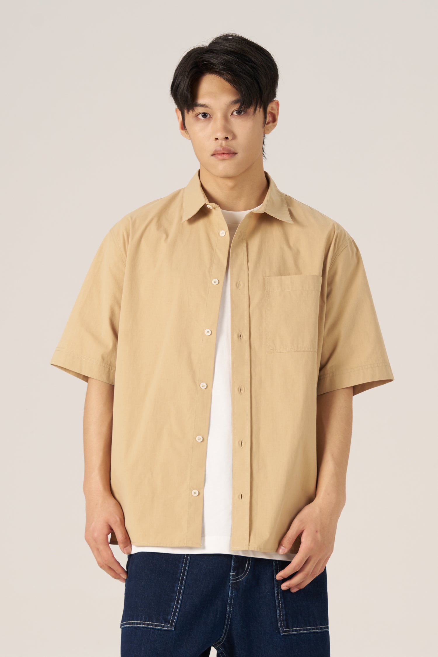 Relaxed Fit Pocket Shirt - Khaki – The Restyle Trait