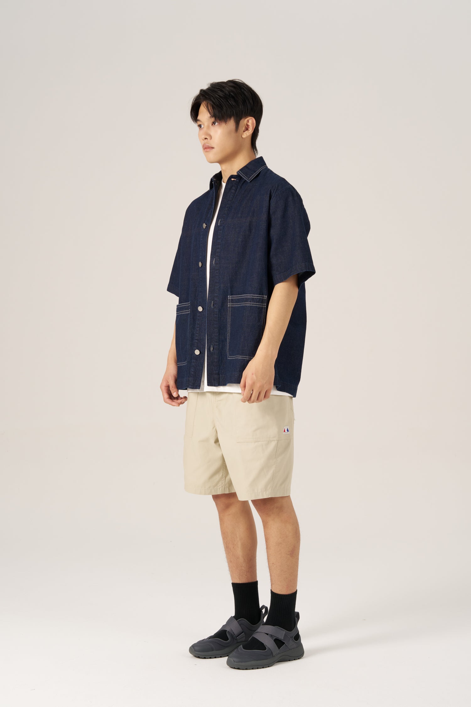 Patch Pocket Denim Shirt - Dark Denim