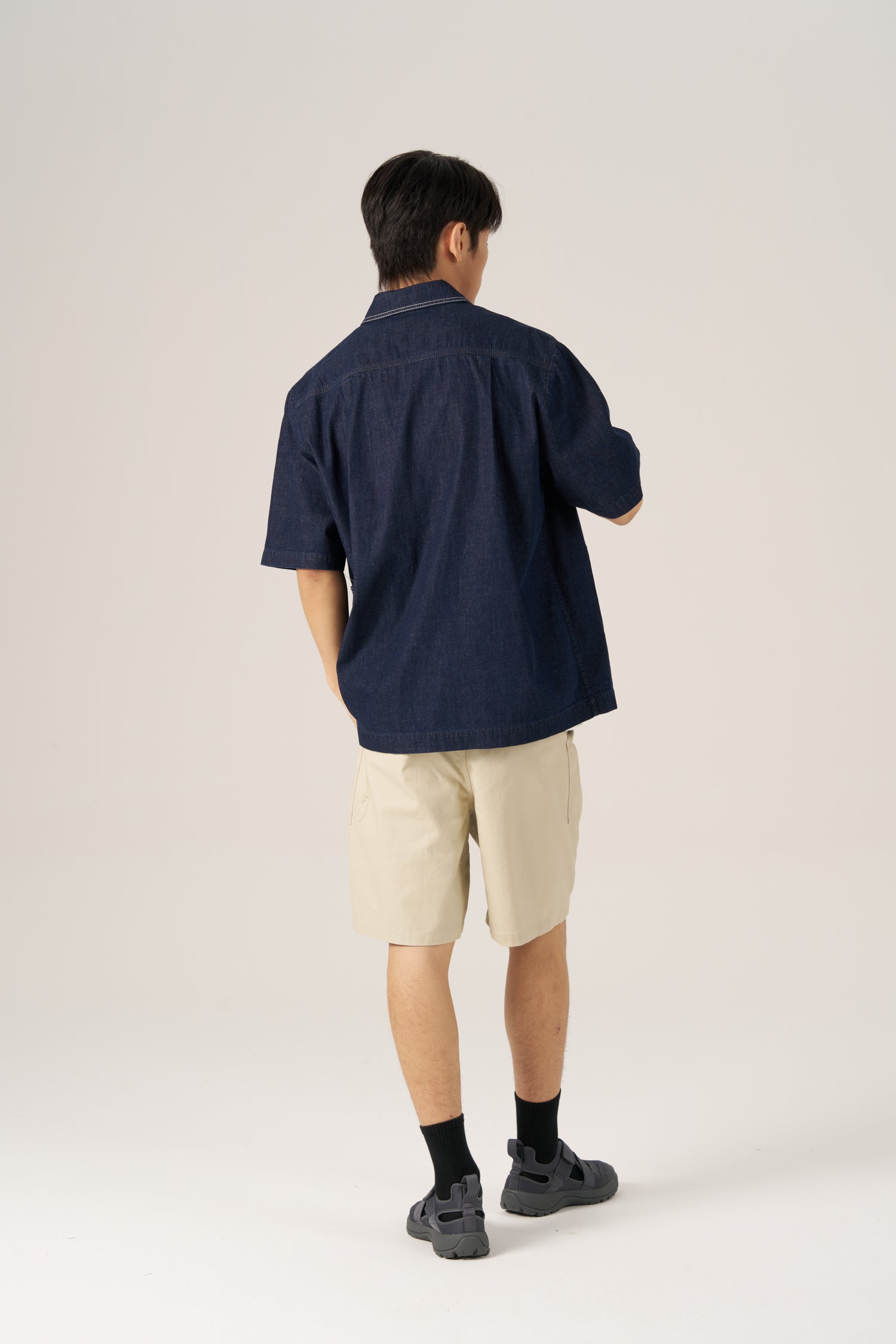 Patch Pocket Denim Shirt - Dark Denim