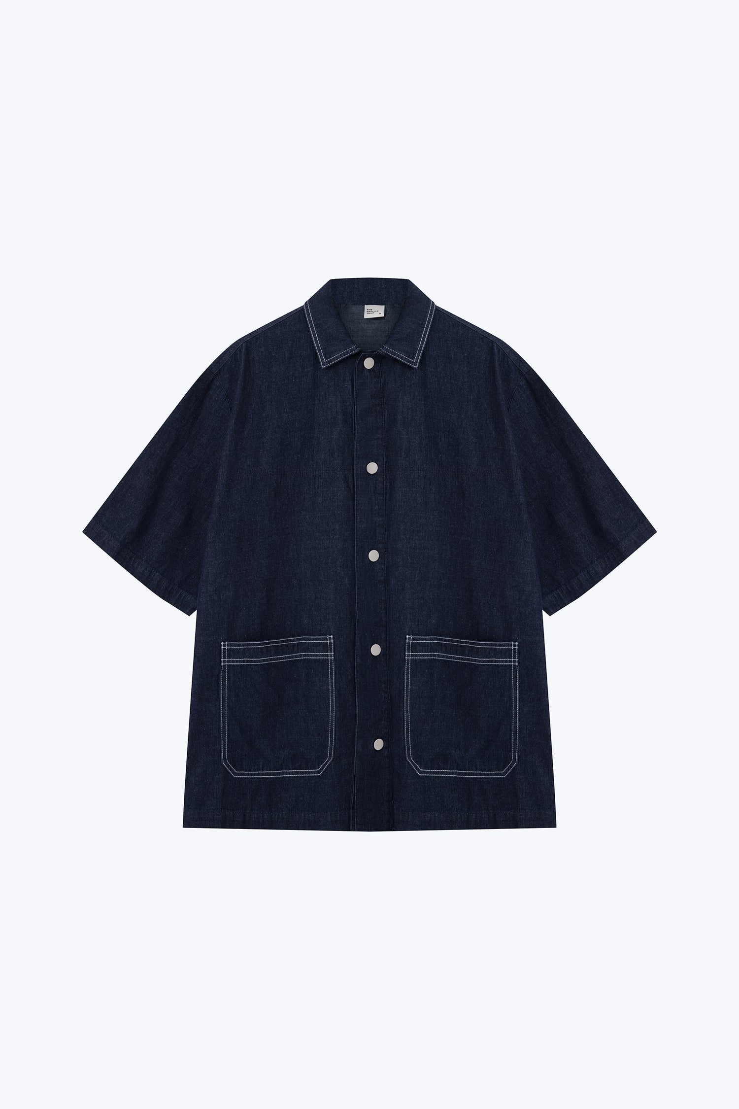 Patch Pocket Denim Shirt - Dark Denim