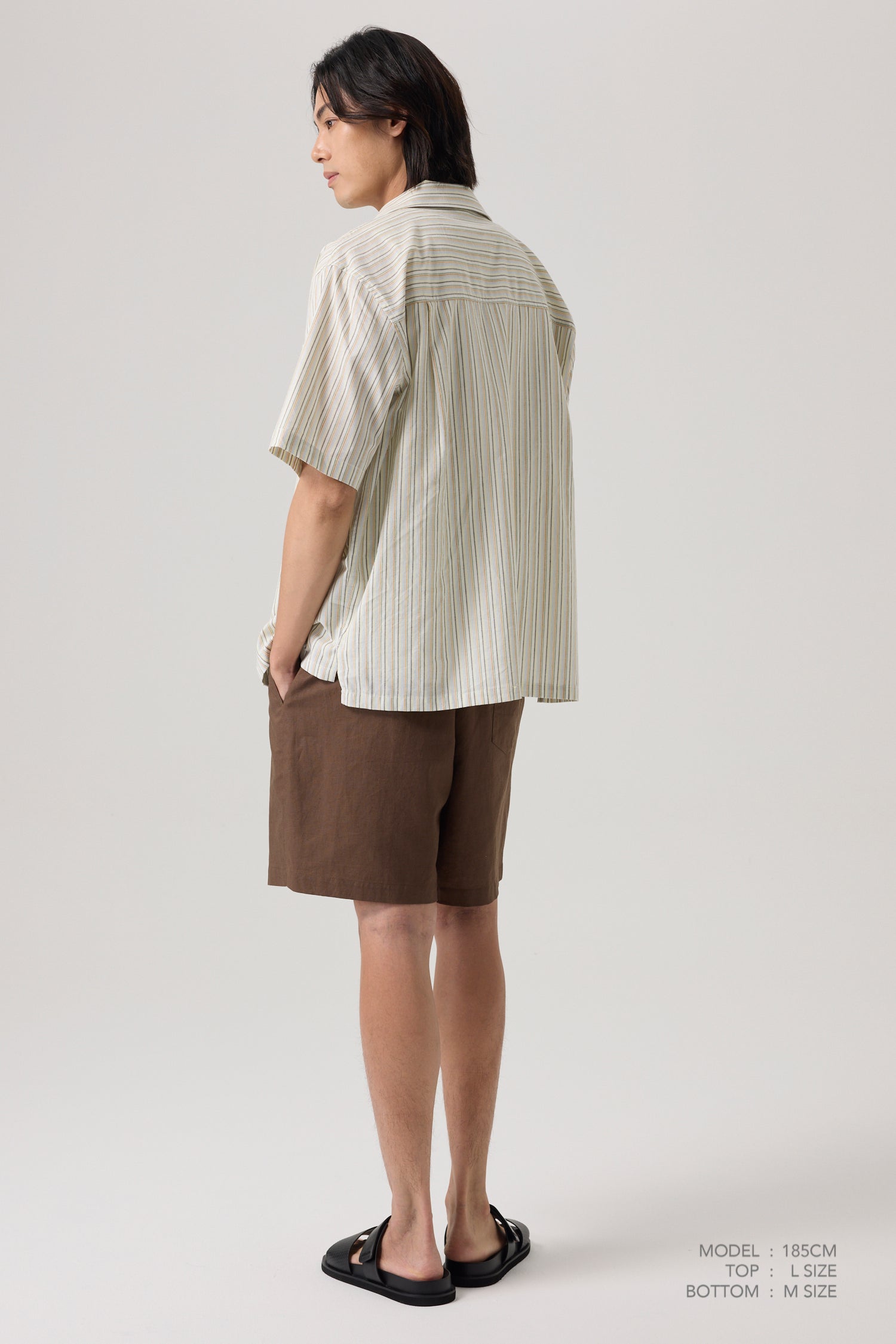 Striped Cuban Collar Shirt - Stripes Ecru