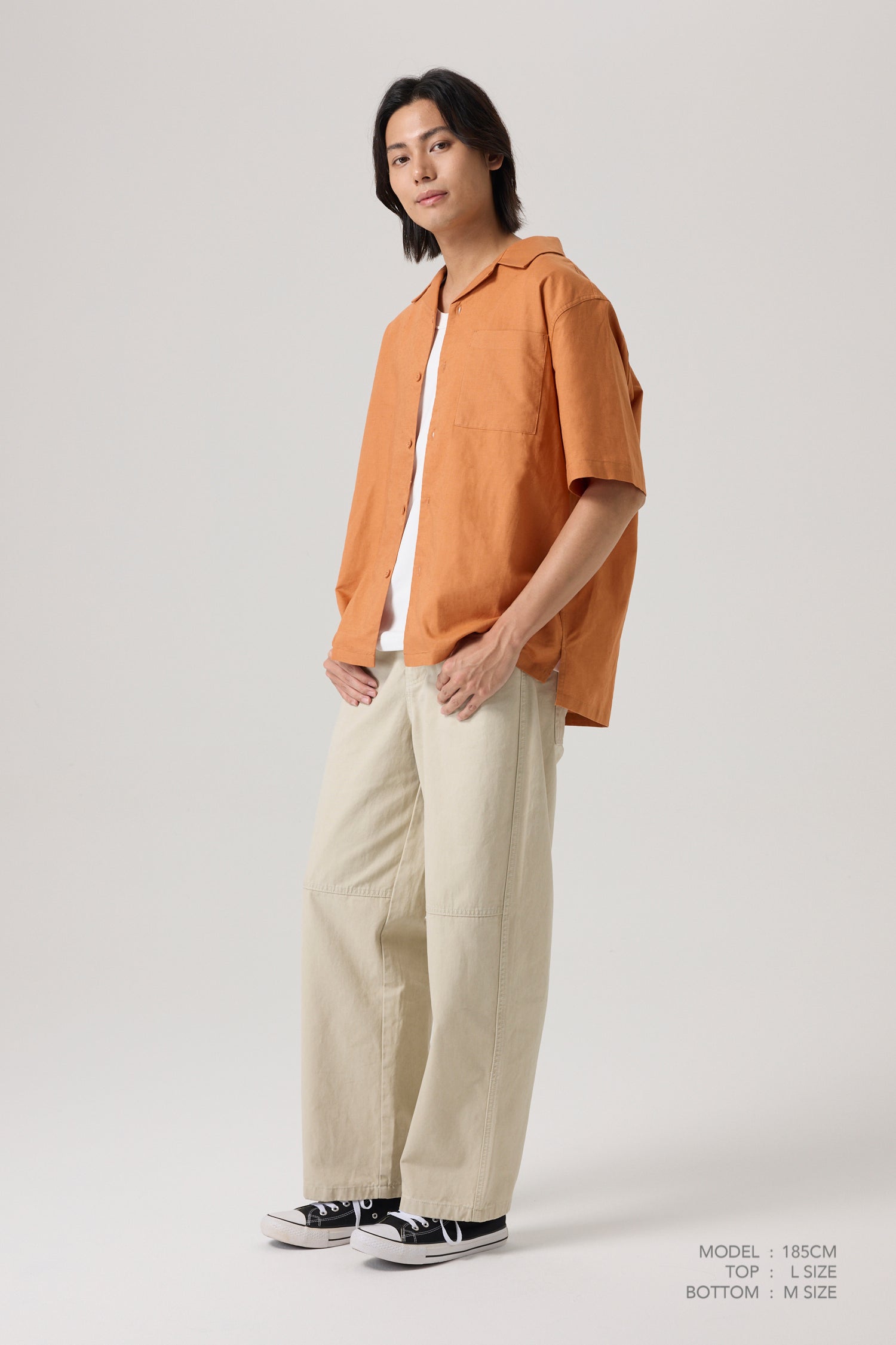 Cuban Collar Shirt - Orange