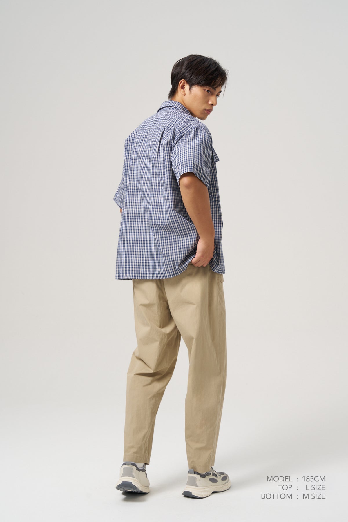 Boxy Checkered Shirt - Navy Checks
