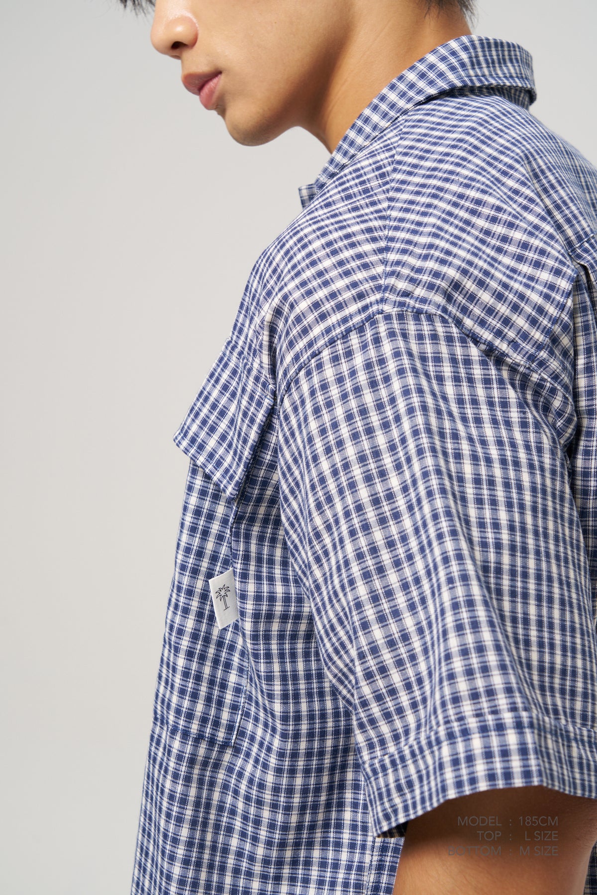 Boxy Checkered Shirt - Navy Checks