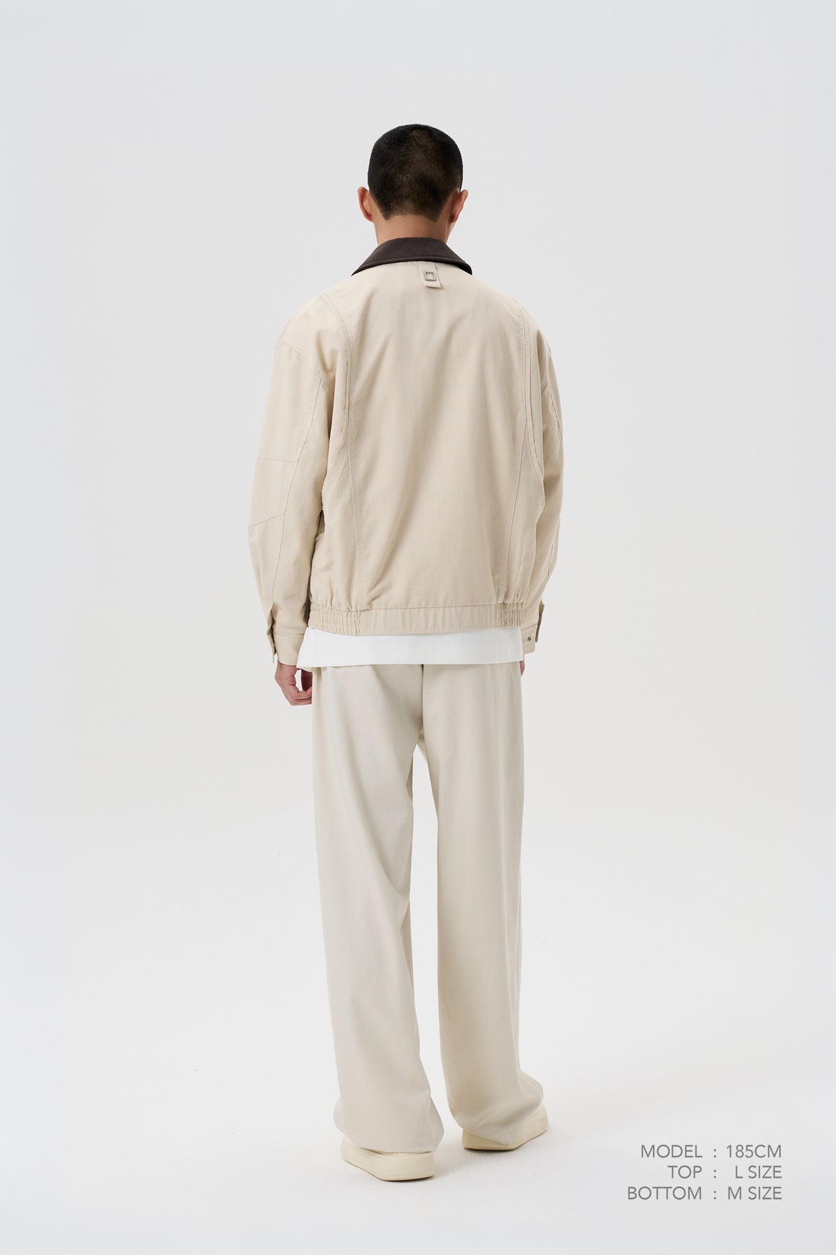 Contrast Collar Jacket - Khaki