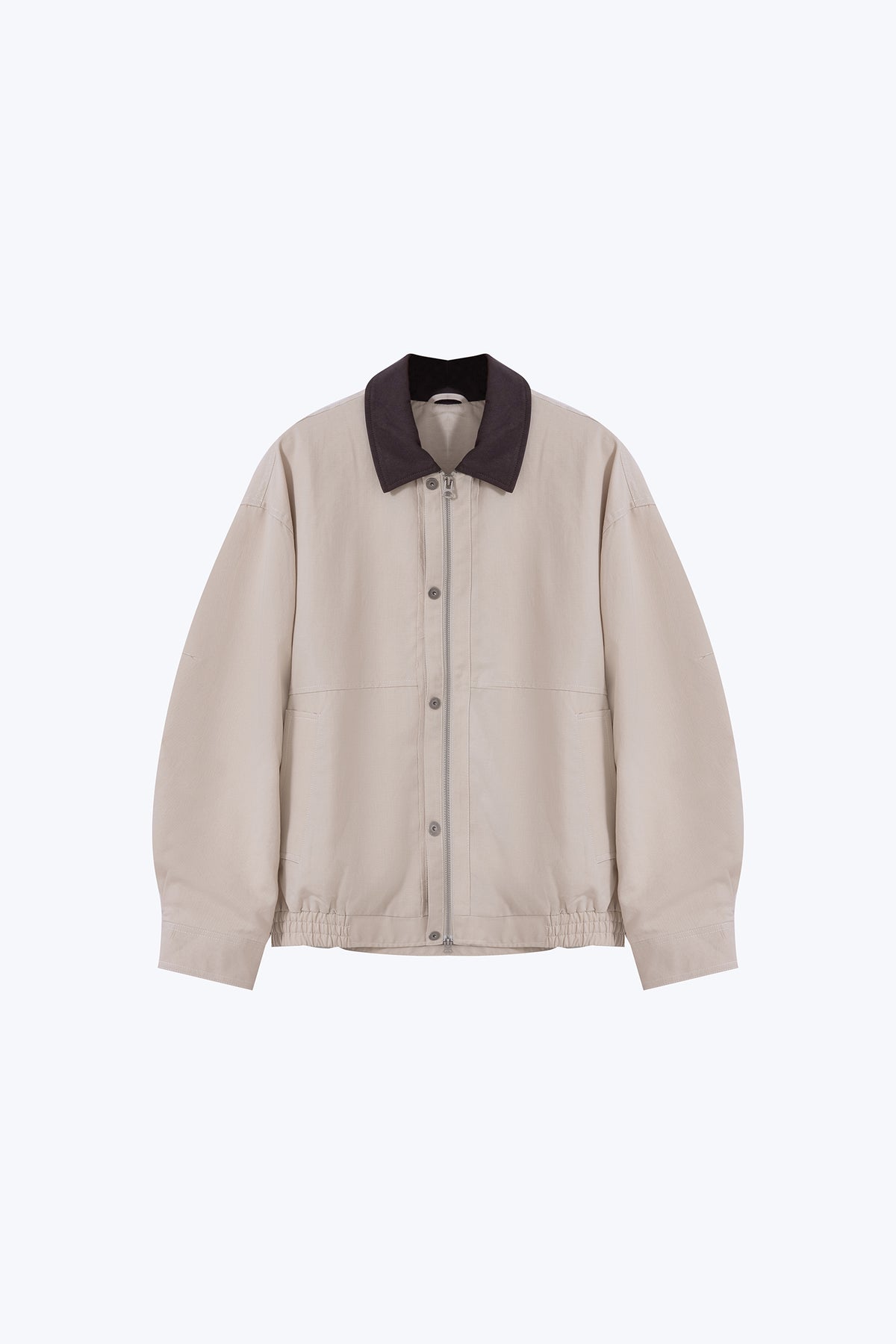 Contrast Collar Jacket - Khaki