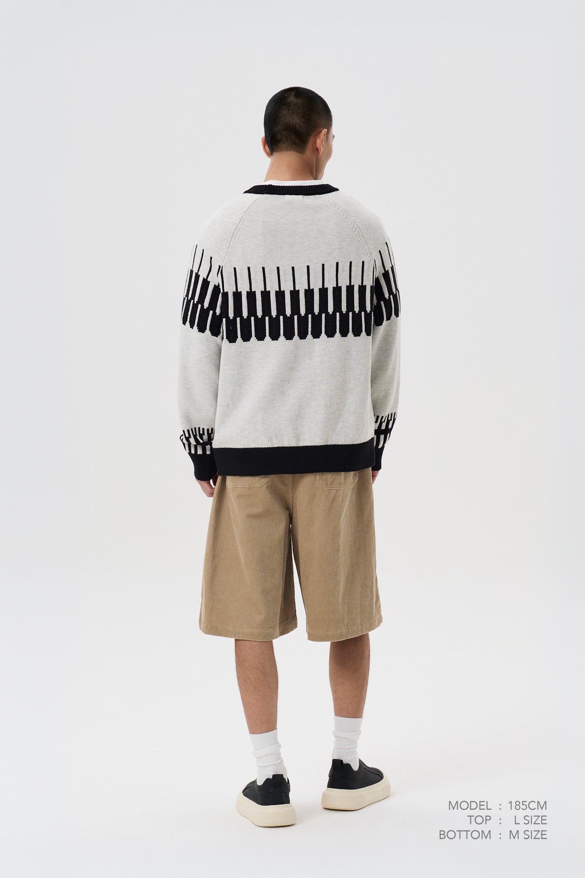 Patterned Sweater - Light Grey