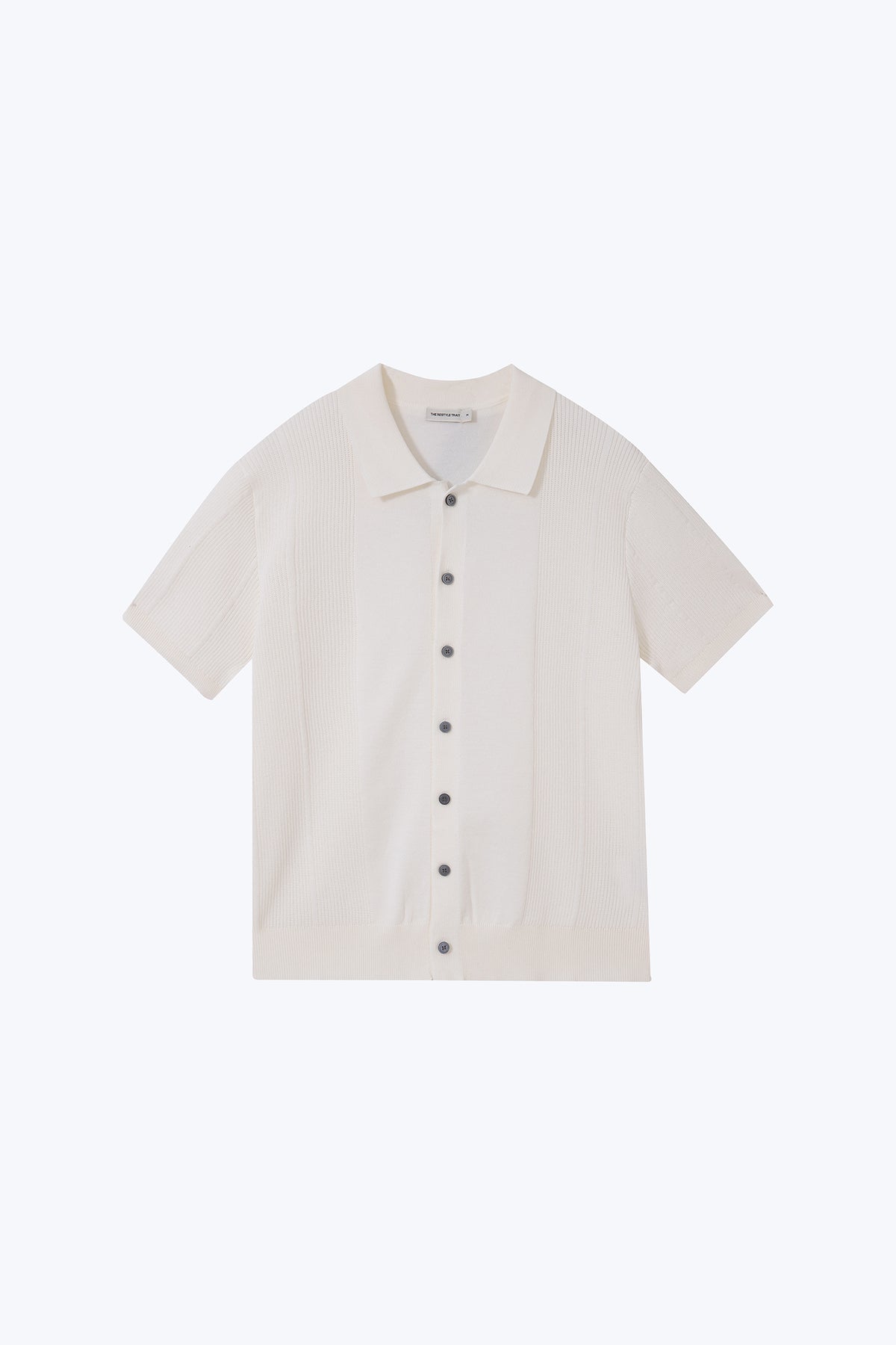 Knitted Button Front Top - Cream
