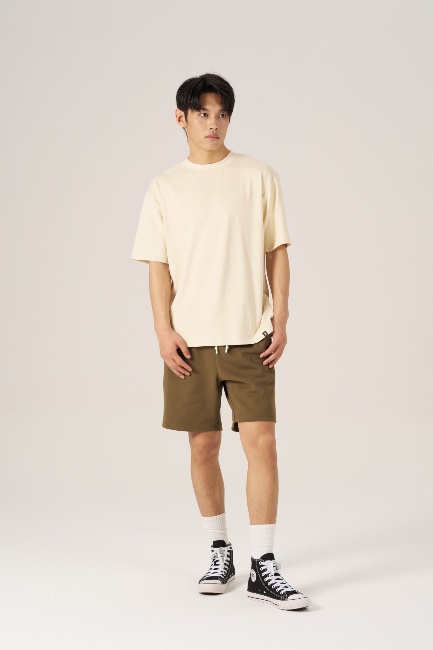 Double Waistband Sweatshorts - Army Green