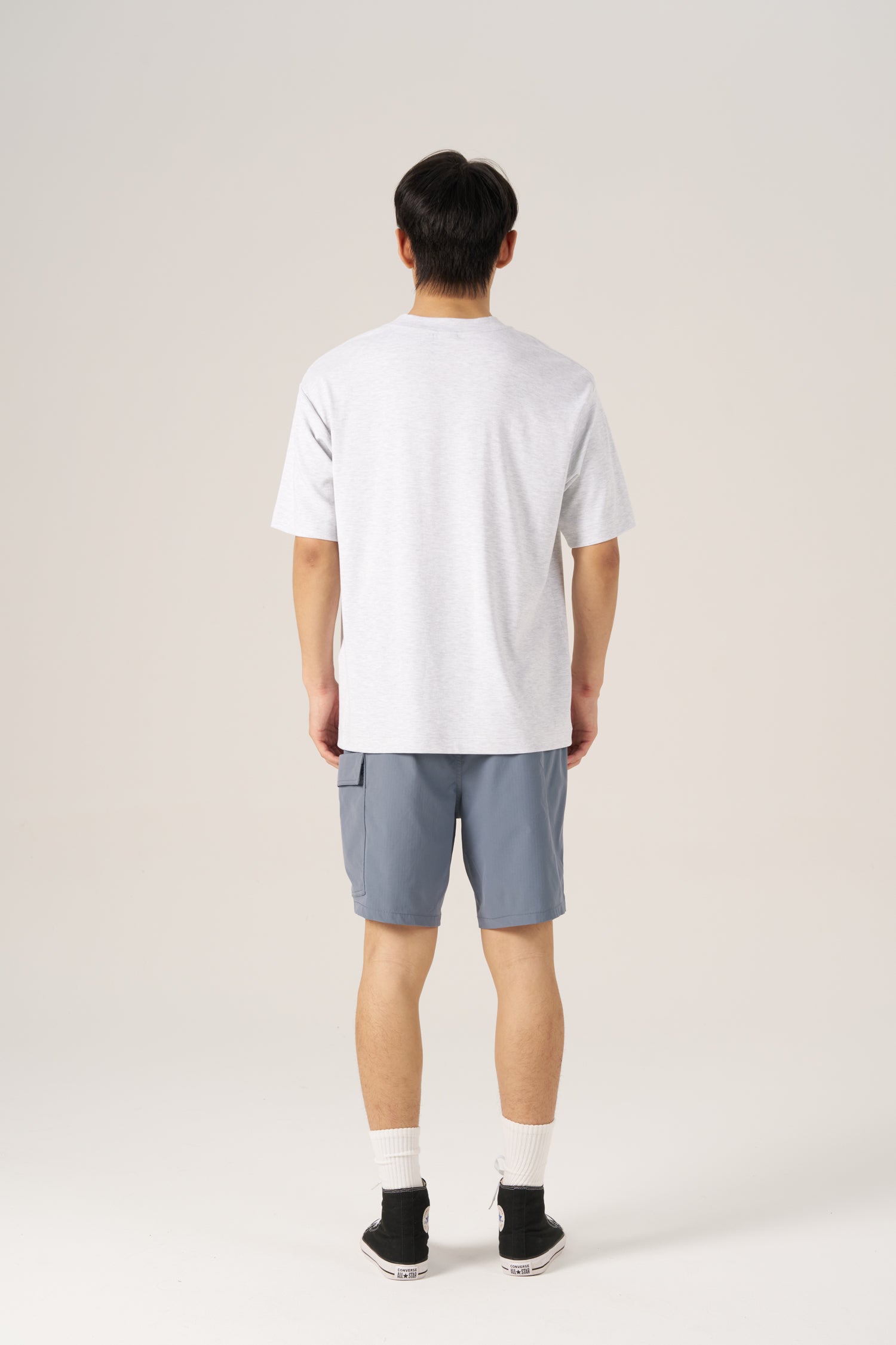 Nylon Utility Cargo Shorts - Grey Blue