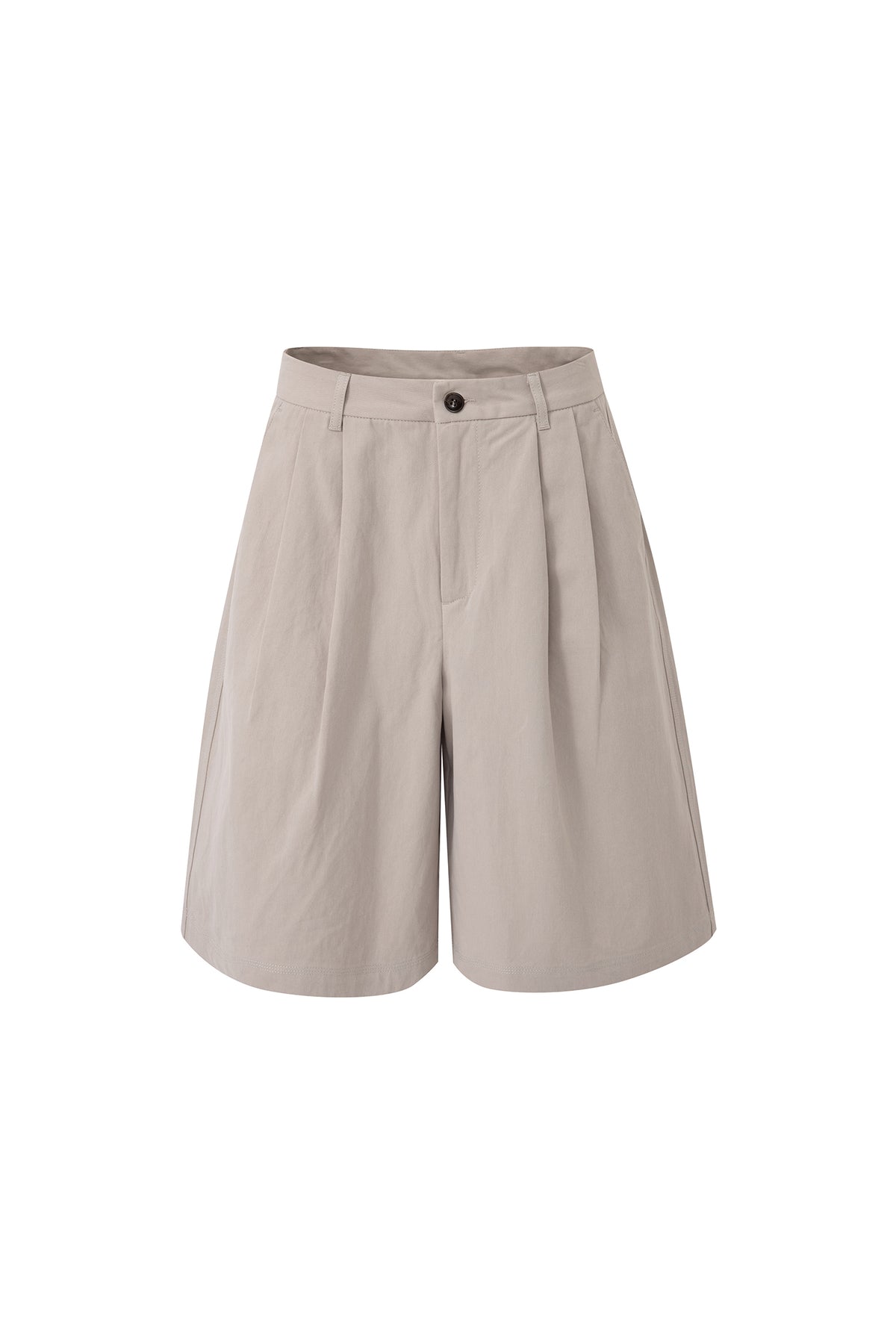 Wide-Fit Twill Shorts - Grey
