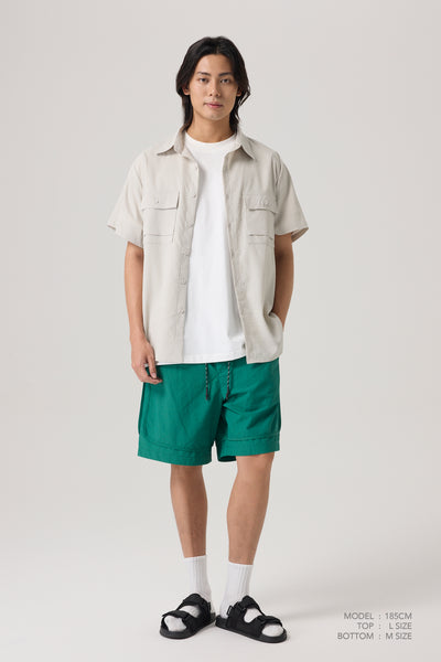 Utility Drawstring Shorts - Emerald