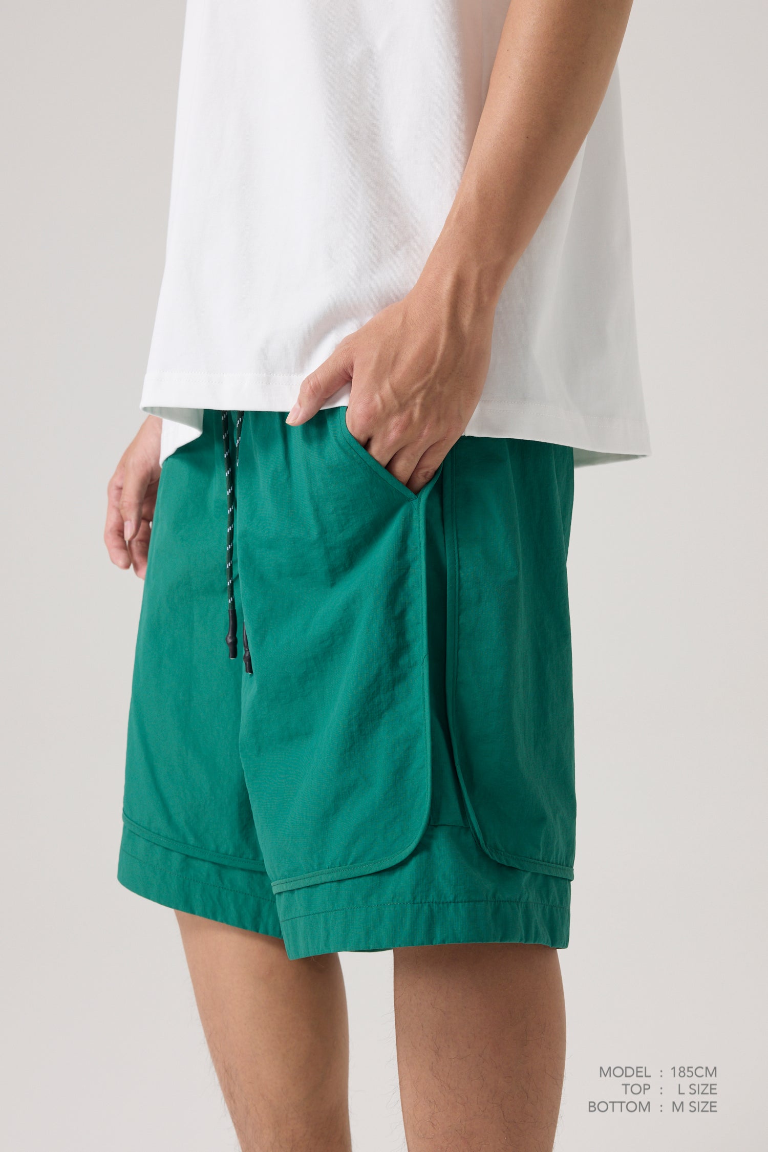 Utility Drawstring Shorts - Emerald