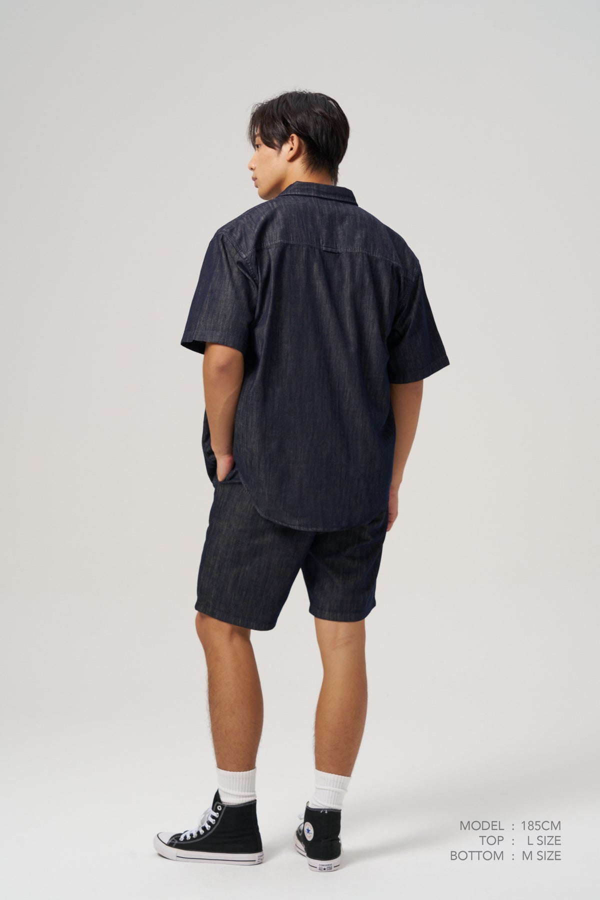 Relaxed Denim Shorts - Dark Denim