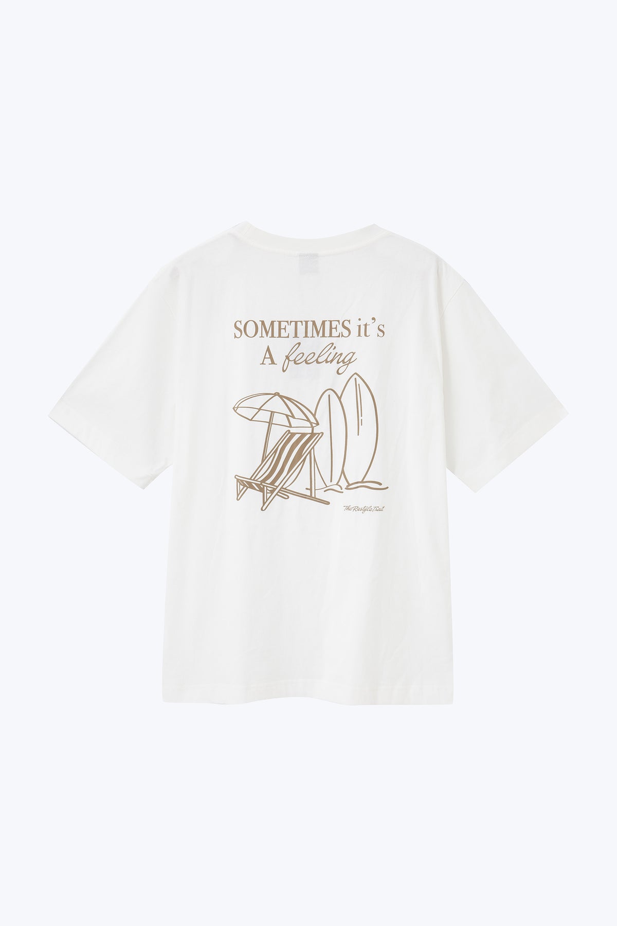 (A) Jersey "Beach Feeling" Graphic Tee - Cream
