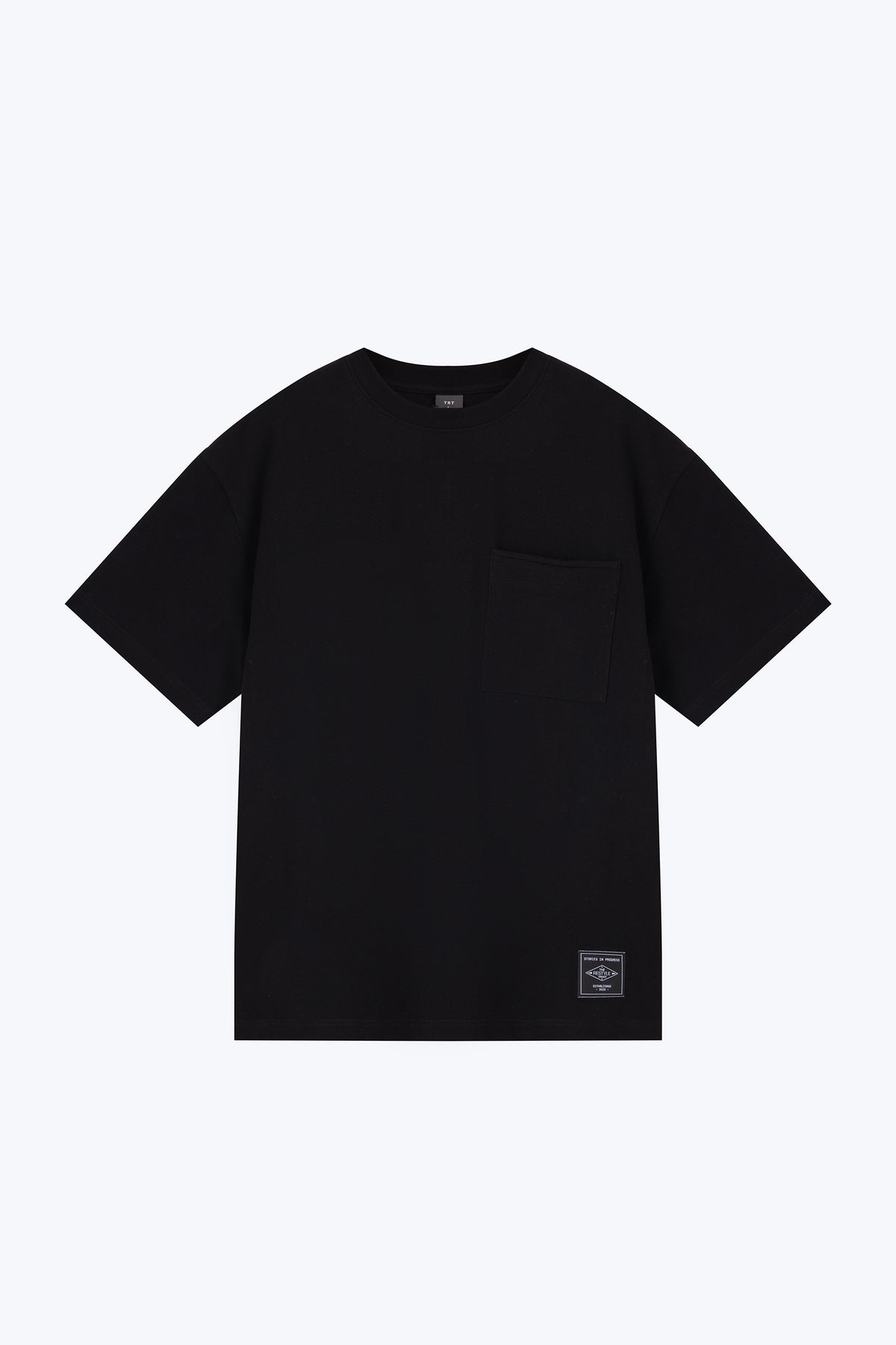 (C) Oversized Waffle Jersey Tee - Black