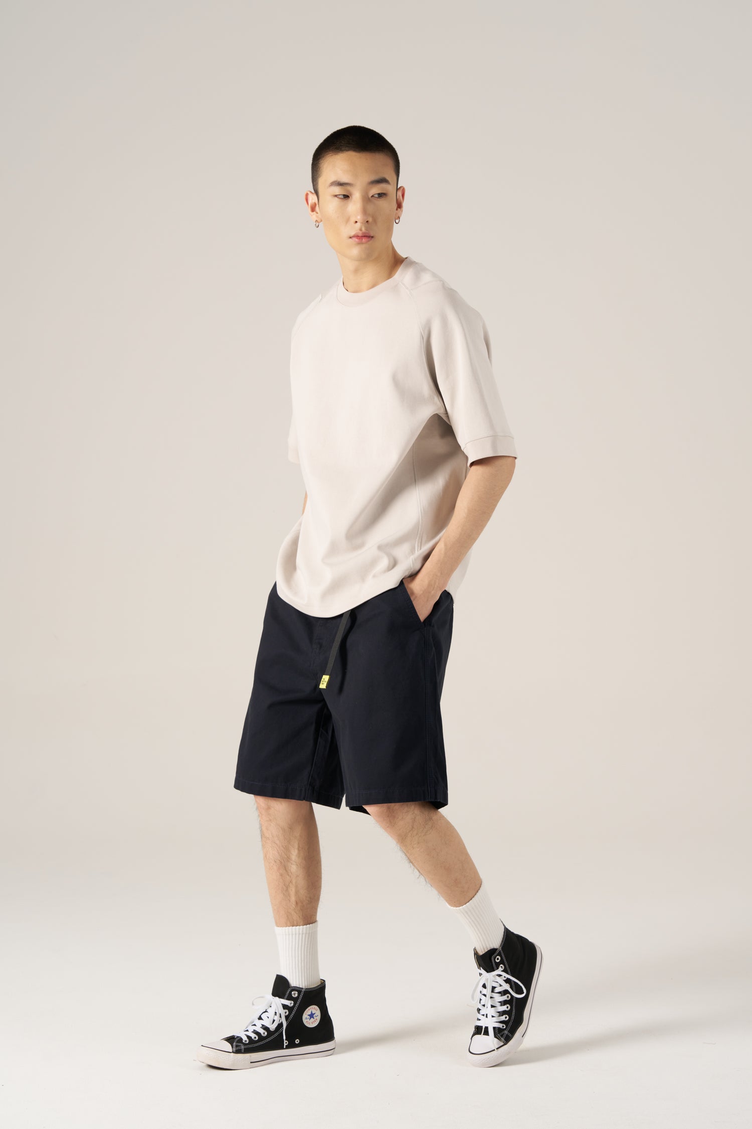 Oversized Panel Tee - Stone