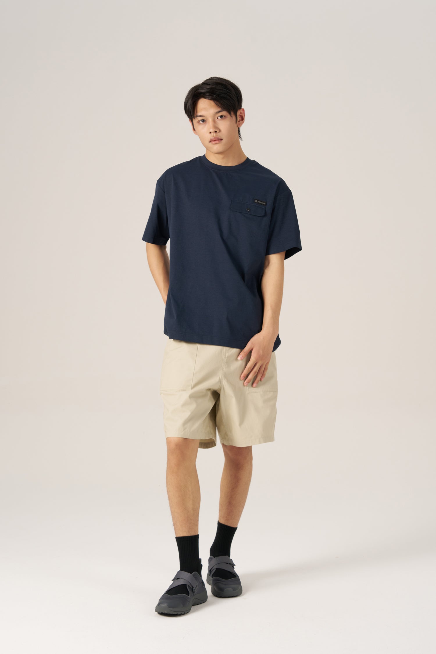 (C) Flap Pocket Tee - Navy