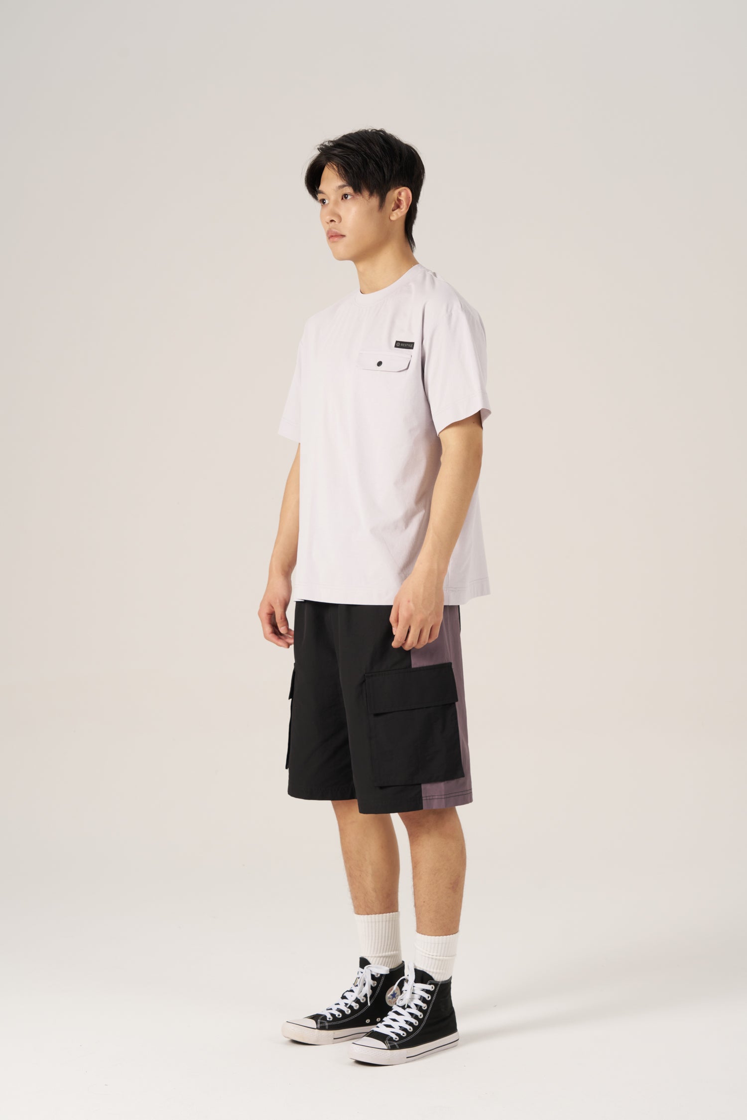 (C) Flap Pocket Tee - Lavender