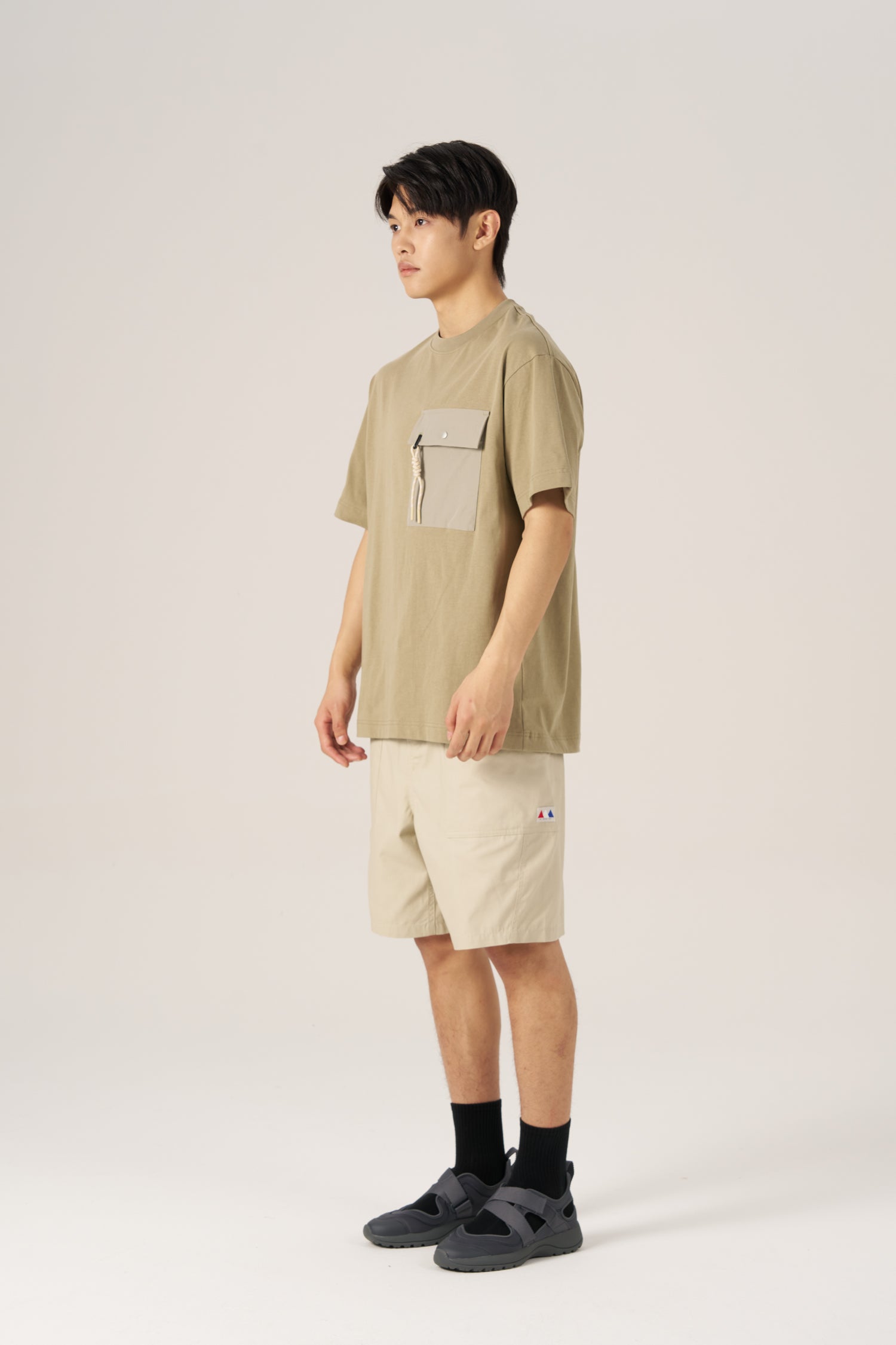 (C) Oversized Utility Pocket Tee - Fog