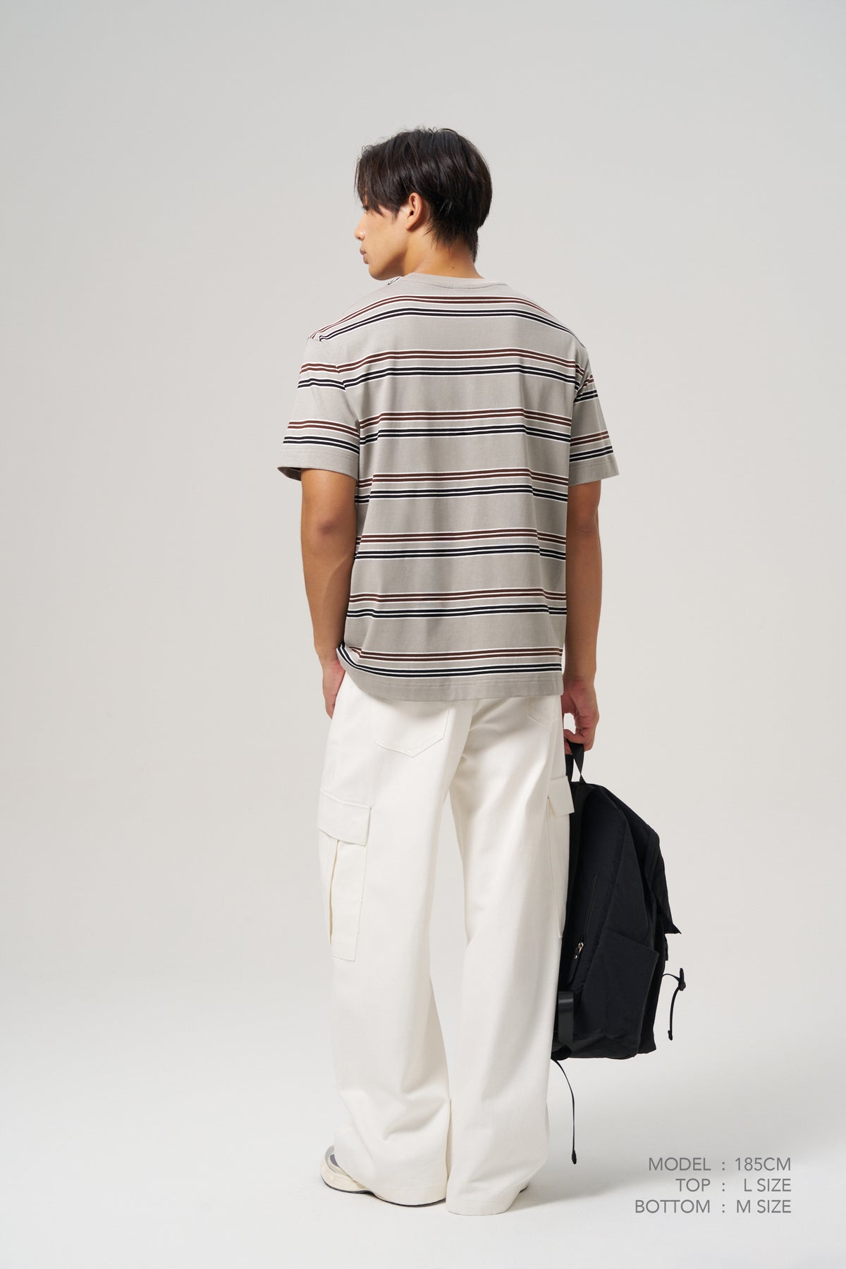 Oversized Stripes Tee - Brown Stripes