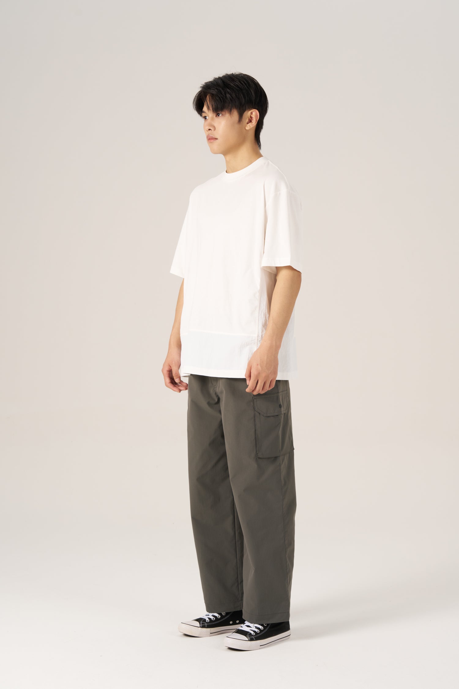 Oversized Panel Tee - Cream