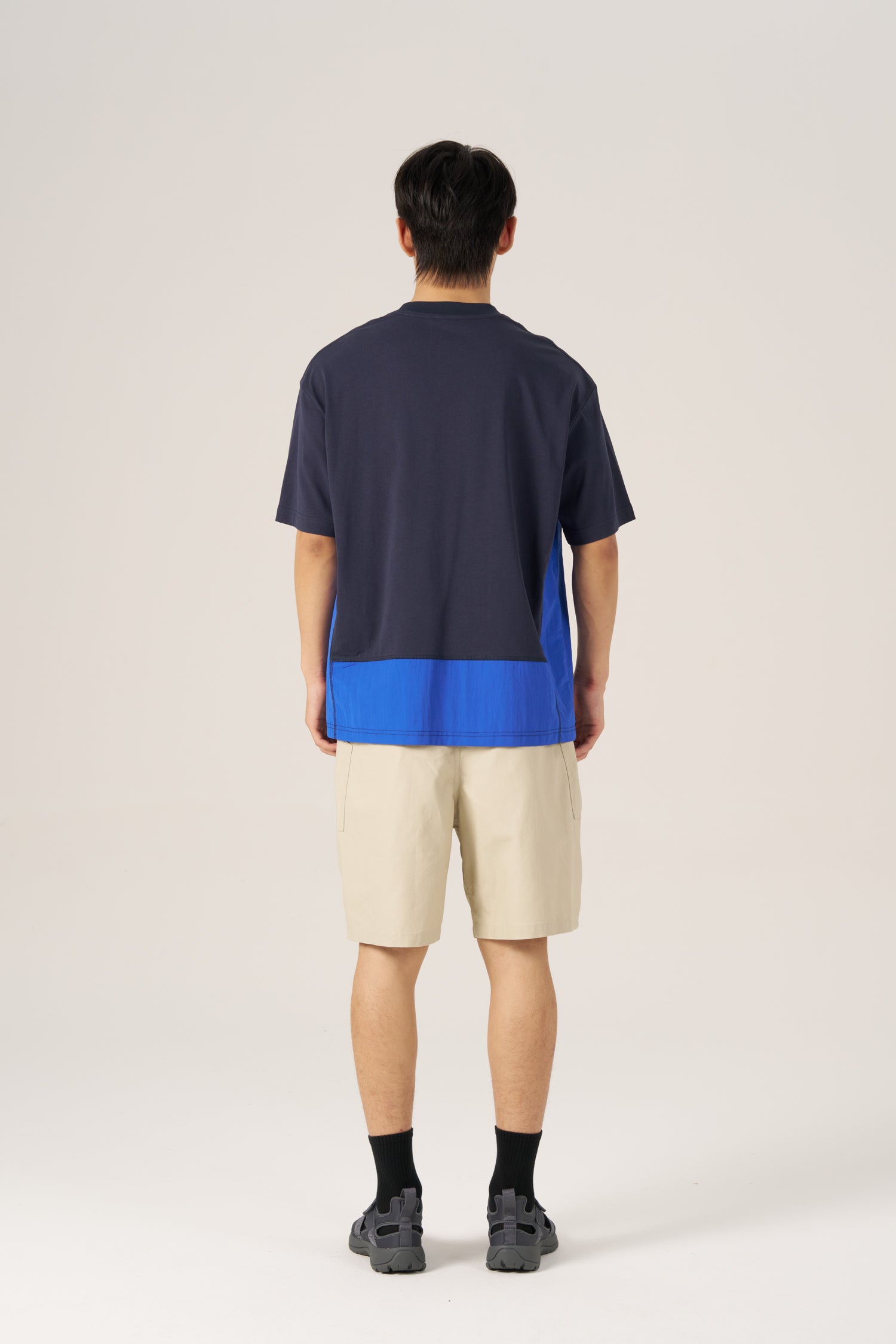 Oversized Panel Tee - Navy