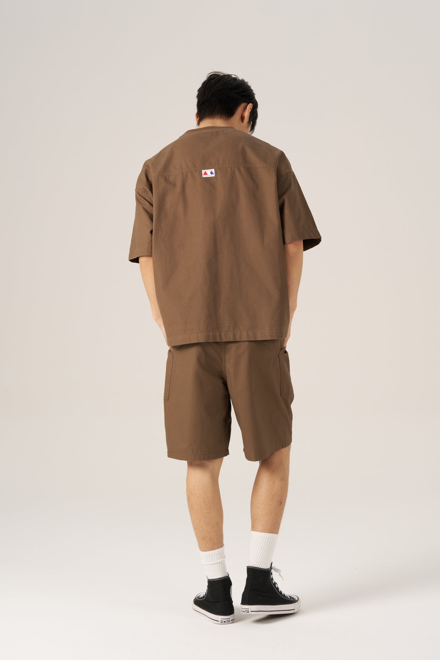 Oversized Patch Pocket Tee - Dark Brown