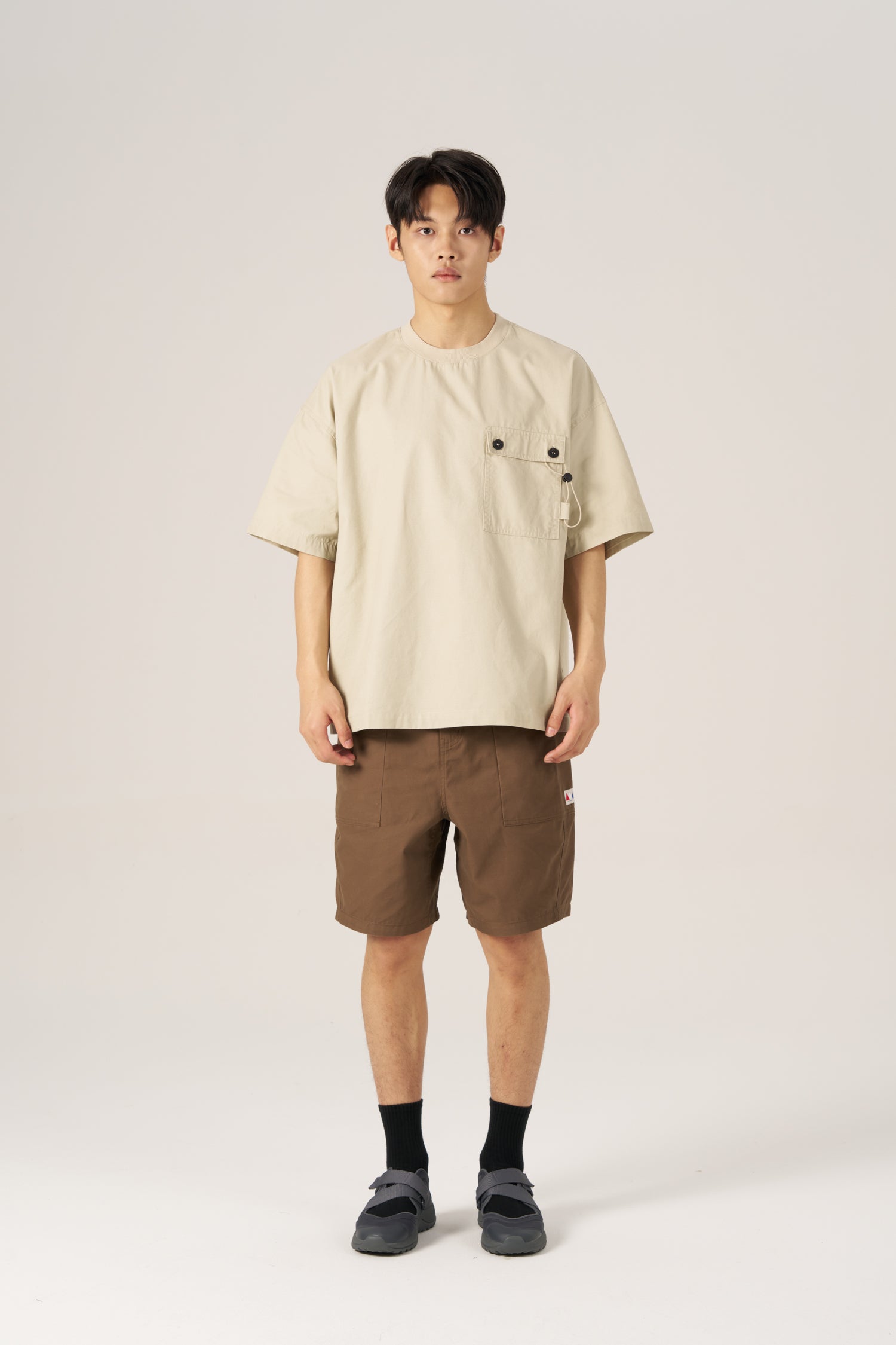 Oversized Patch Pocket Tee - Sandstone