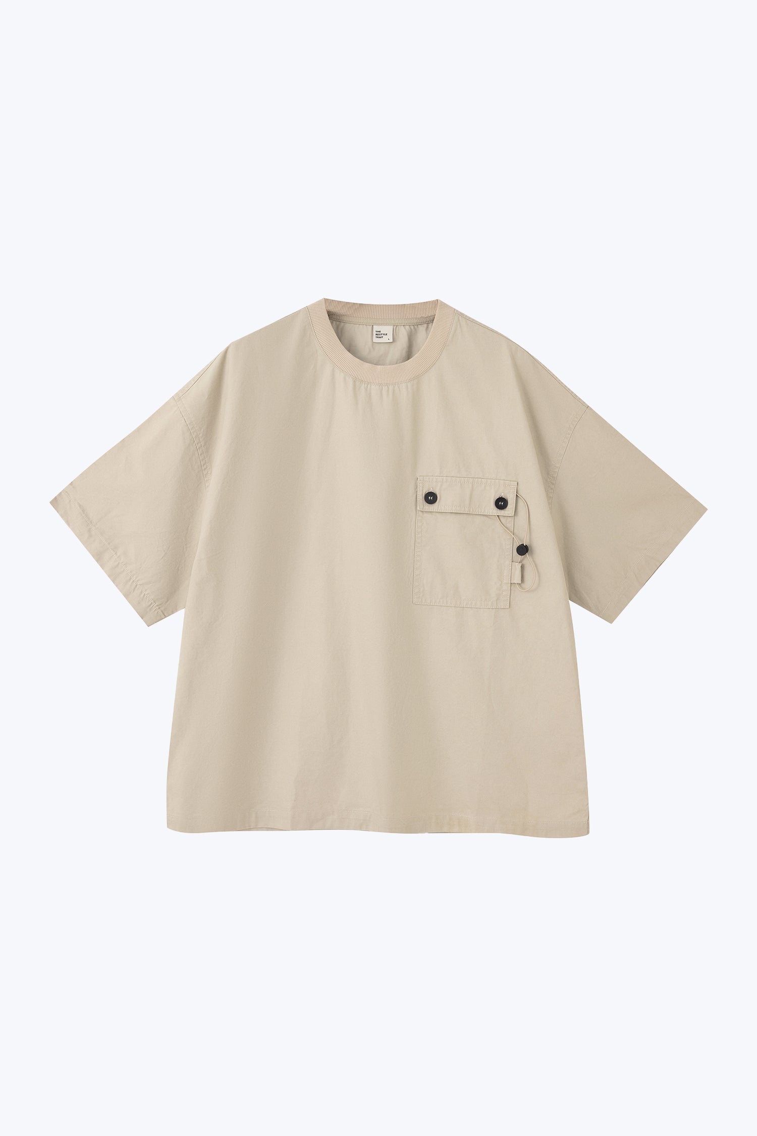 Oversized Patch Pocket Tee - Sandstone
