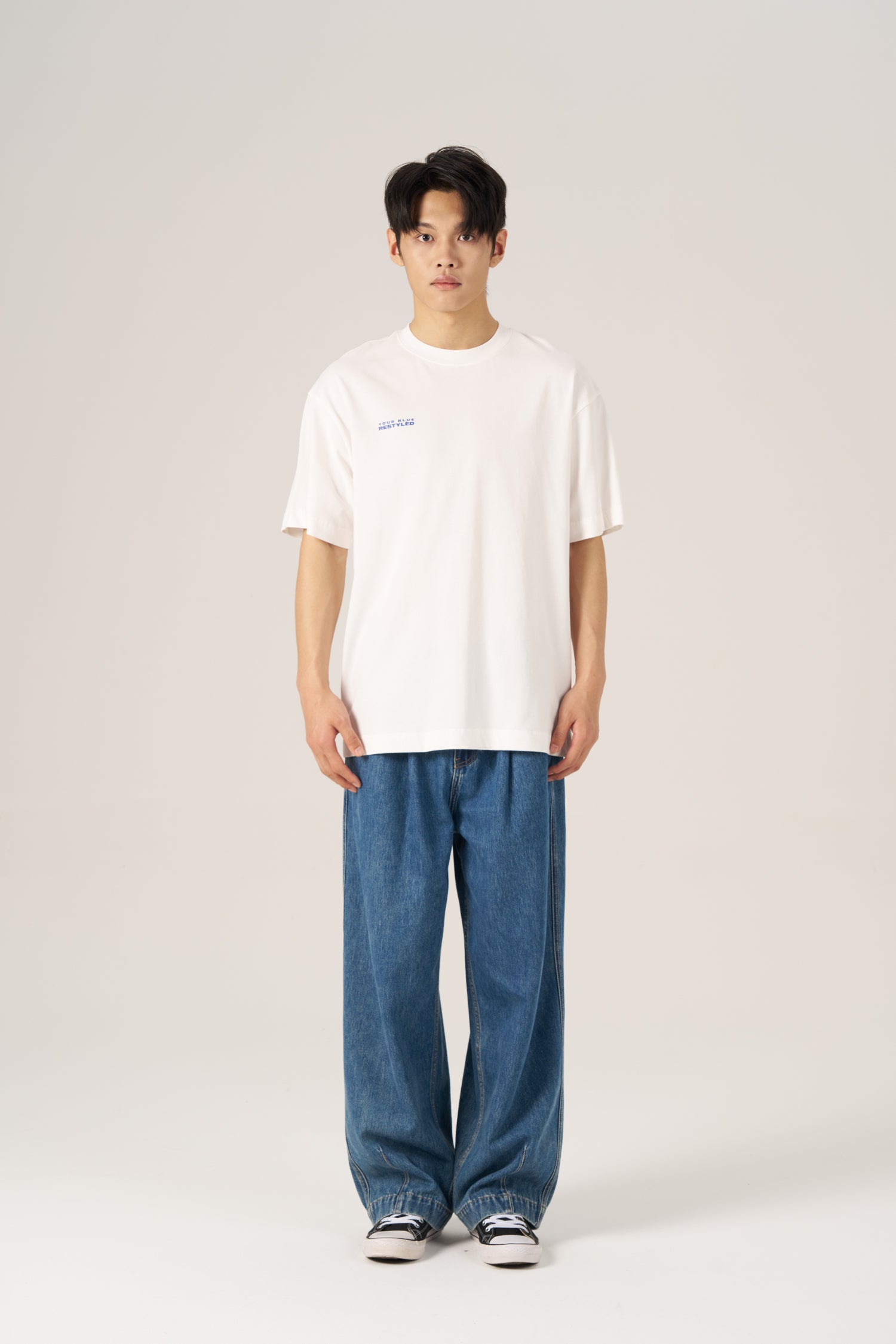 (C) Your Blue Restyled Graphic Tee - Cream