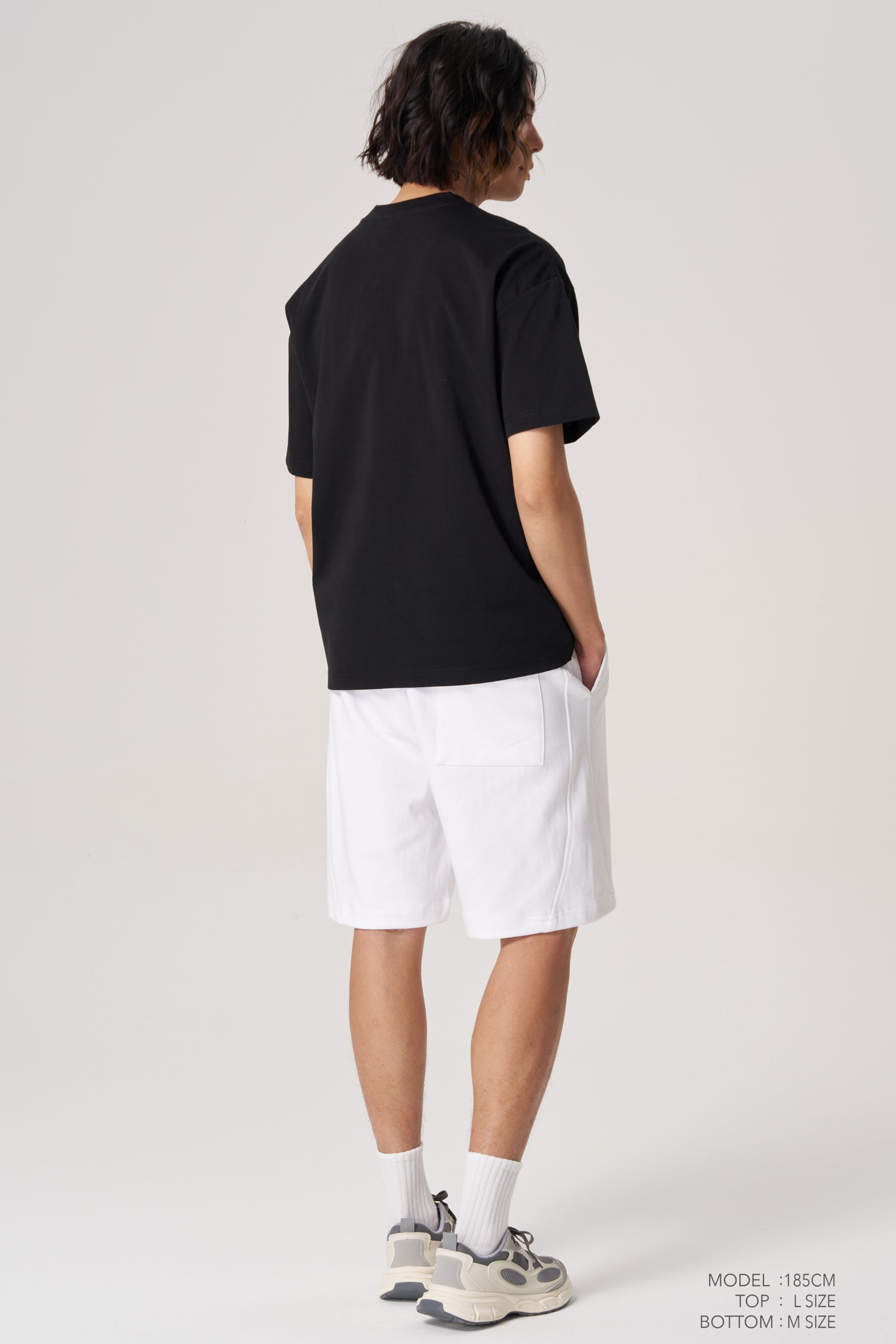 V-Notch Collar Tee- Black