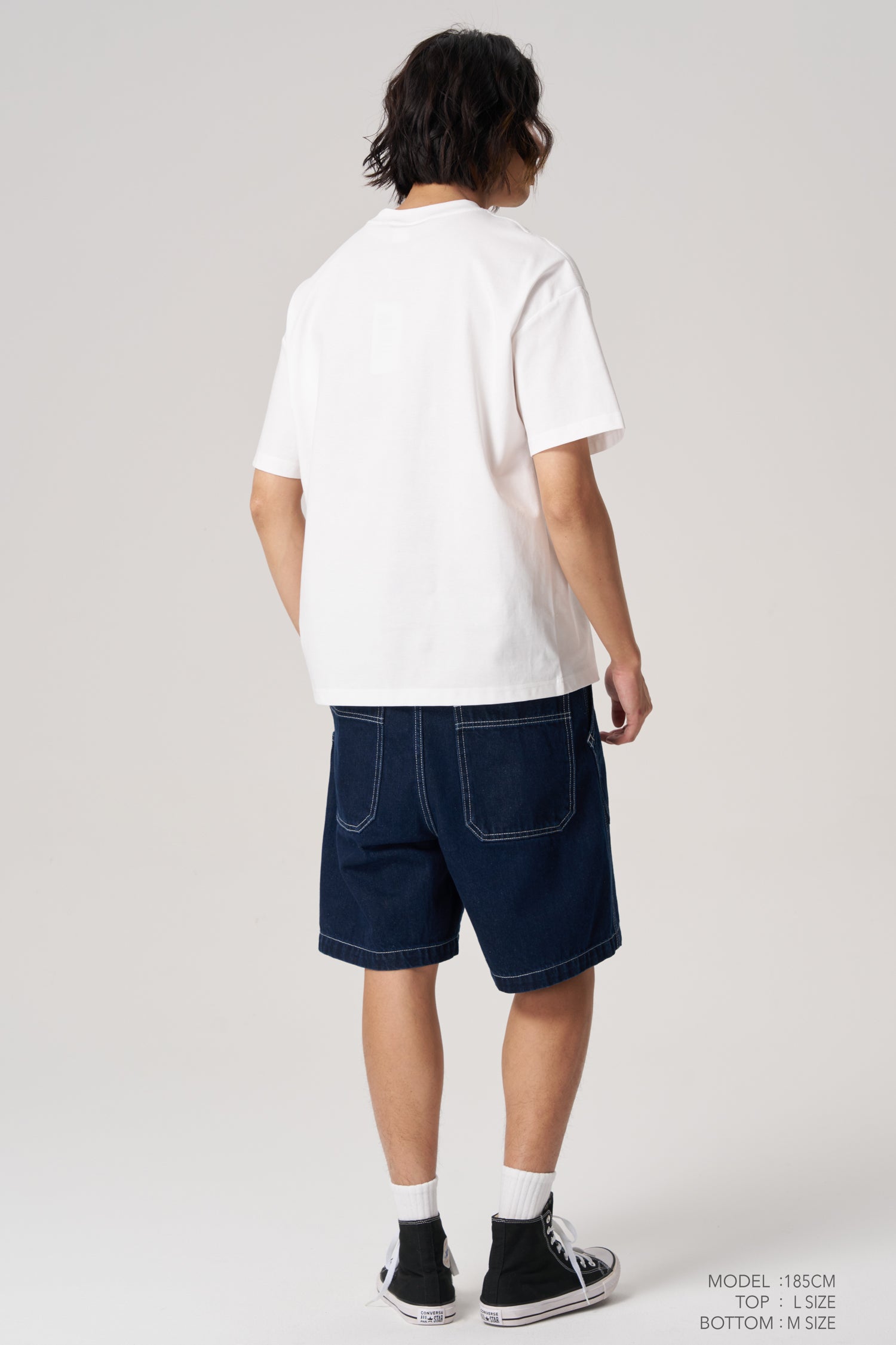 V-Notch Collar Tee- White