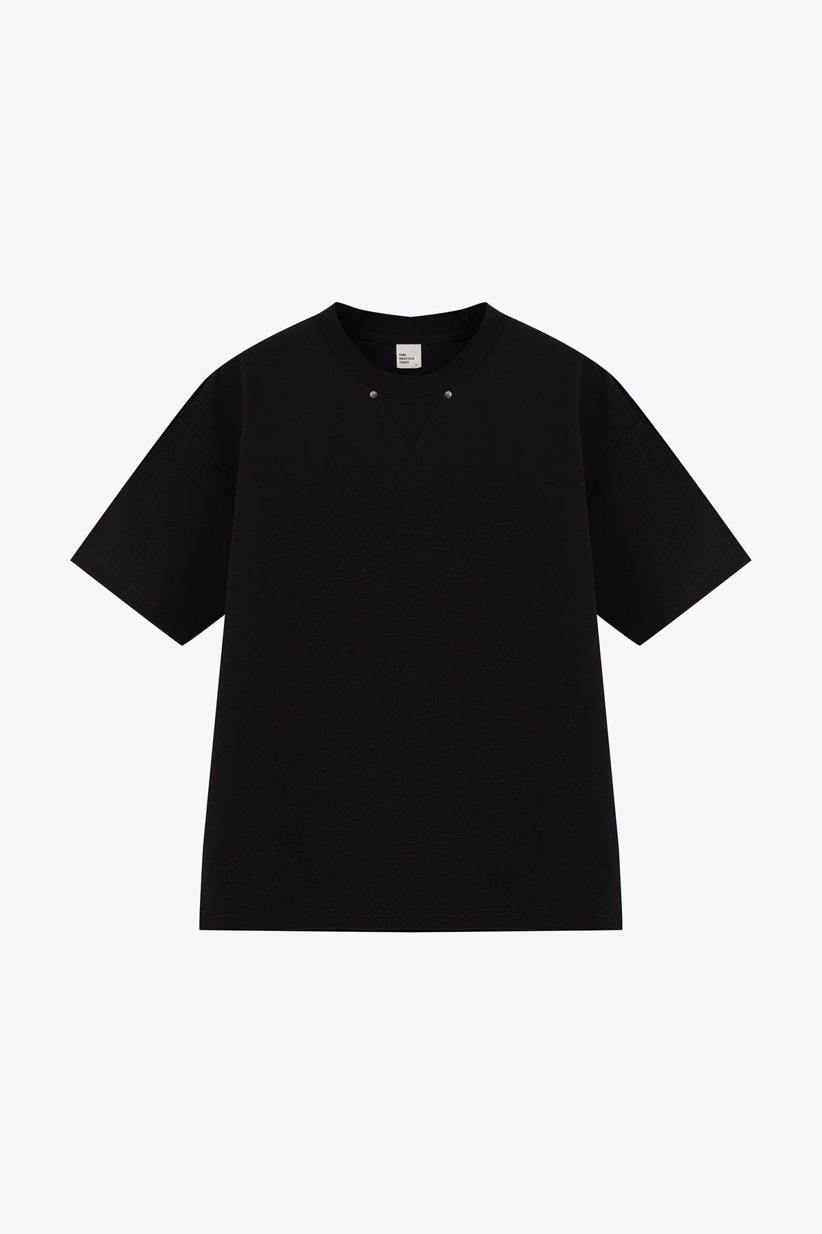 V-Notch Collar Tee - Black