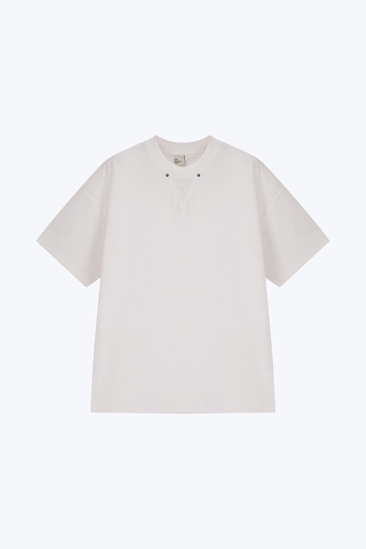 V-Notch Collar Tee - White