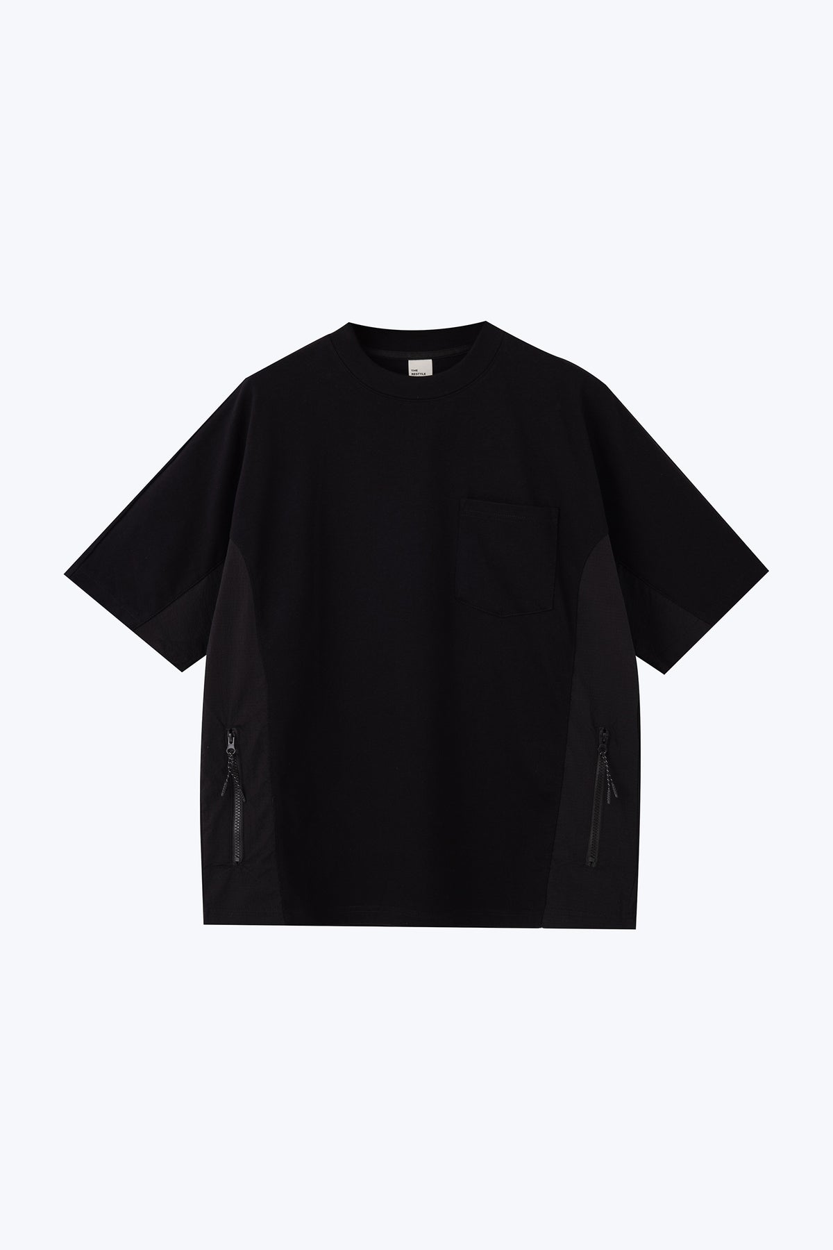 V-Notch Collar Tee - Black