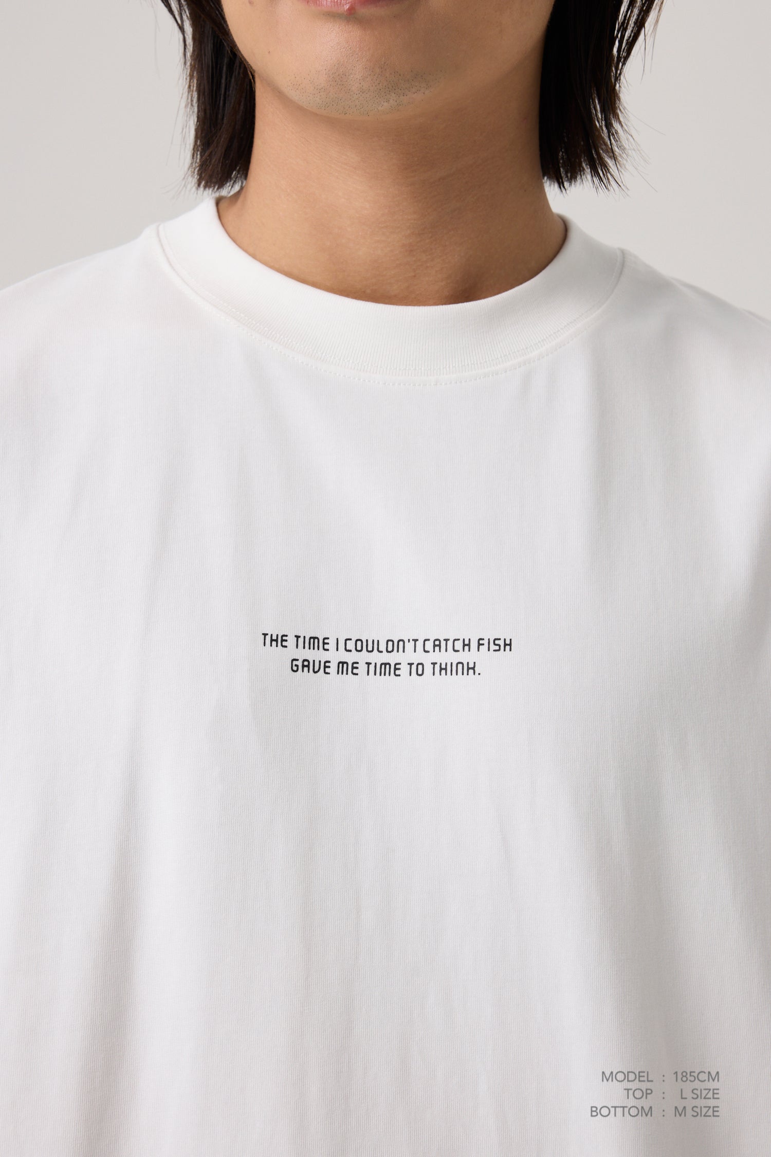 Fishing Embroidery Tee - Cream
