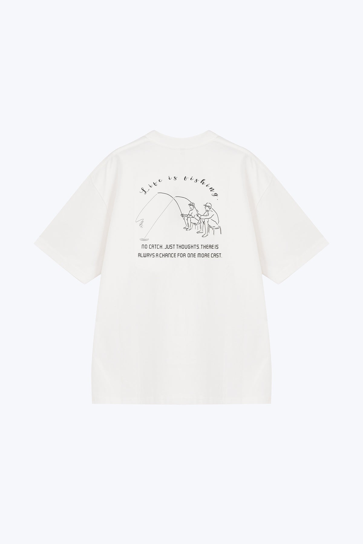 Fishing Embroidery Tee - Cream