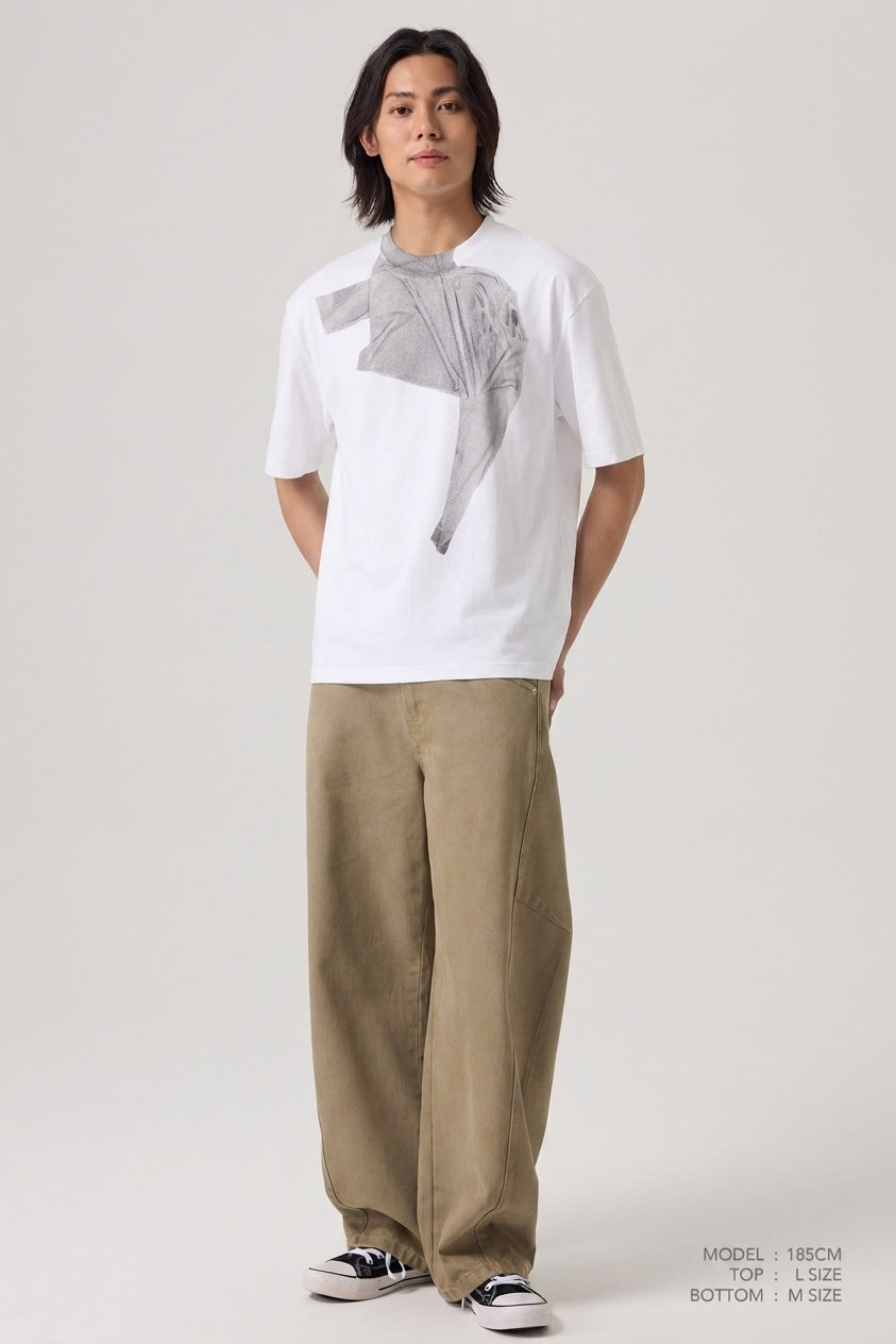 Sweater Effect Tee - White