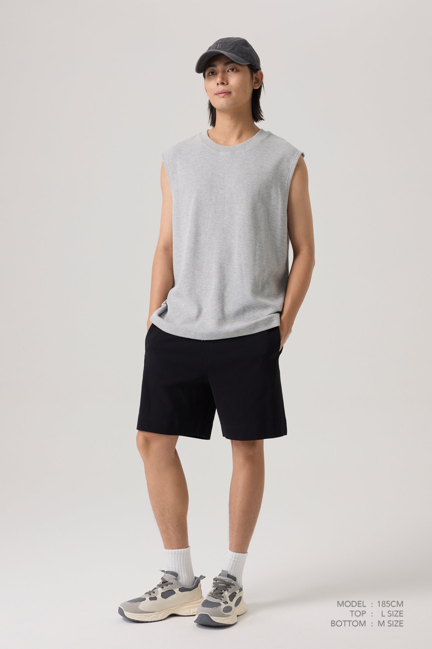 Waffle Muscle Tee - Grey