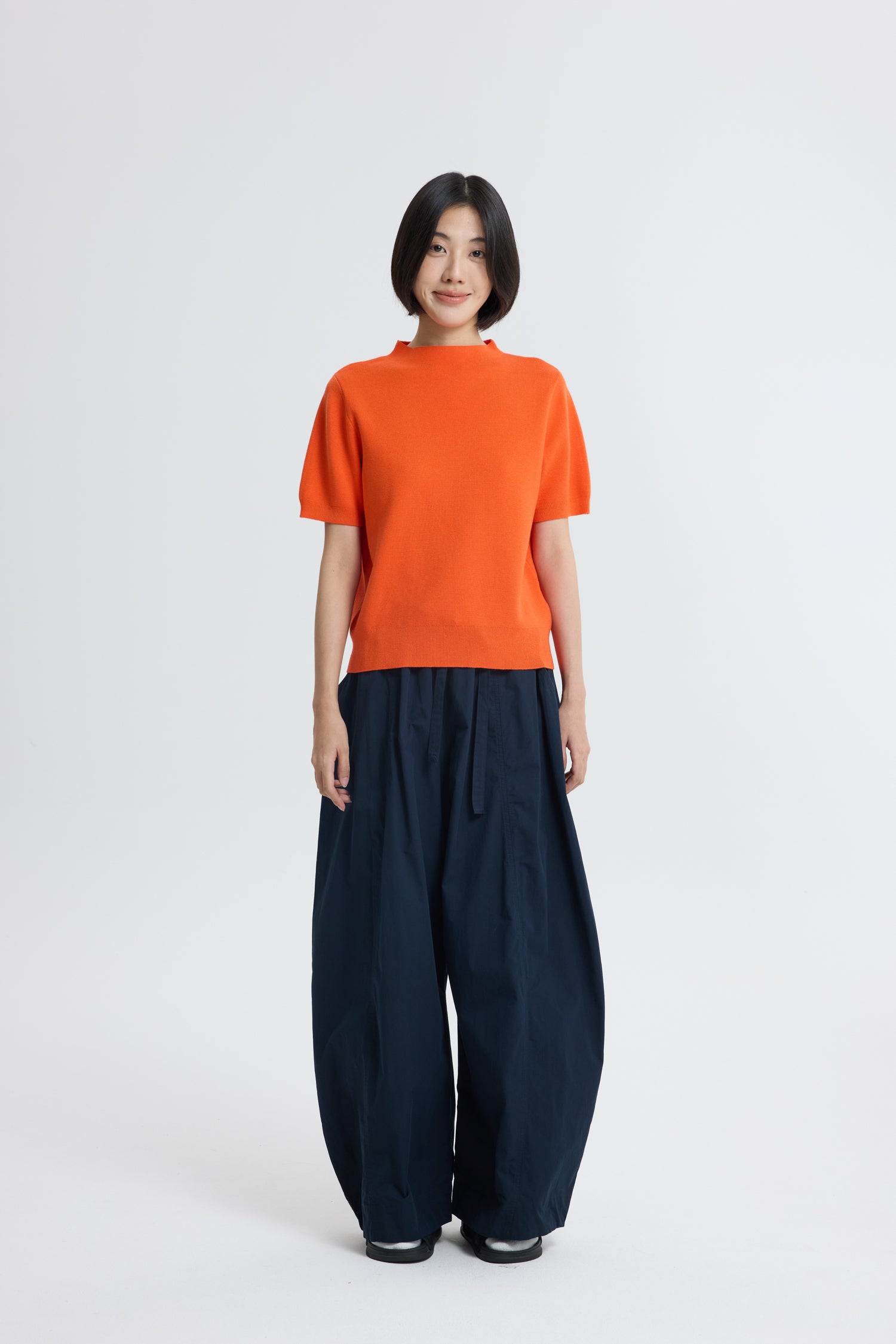 Rayon Cotton Knit Top - Vermillion