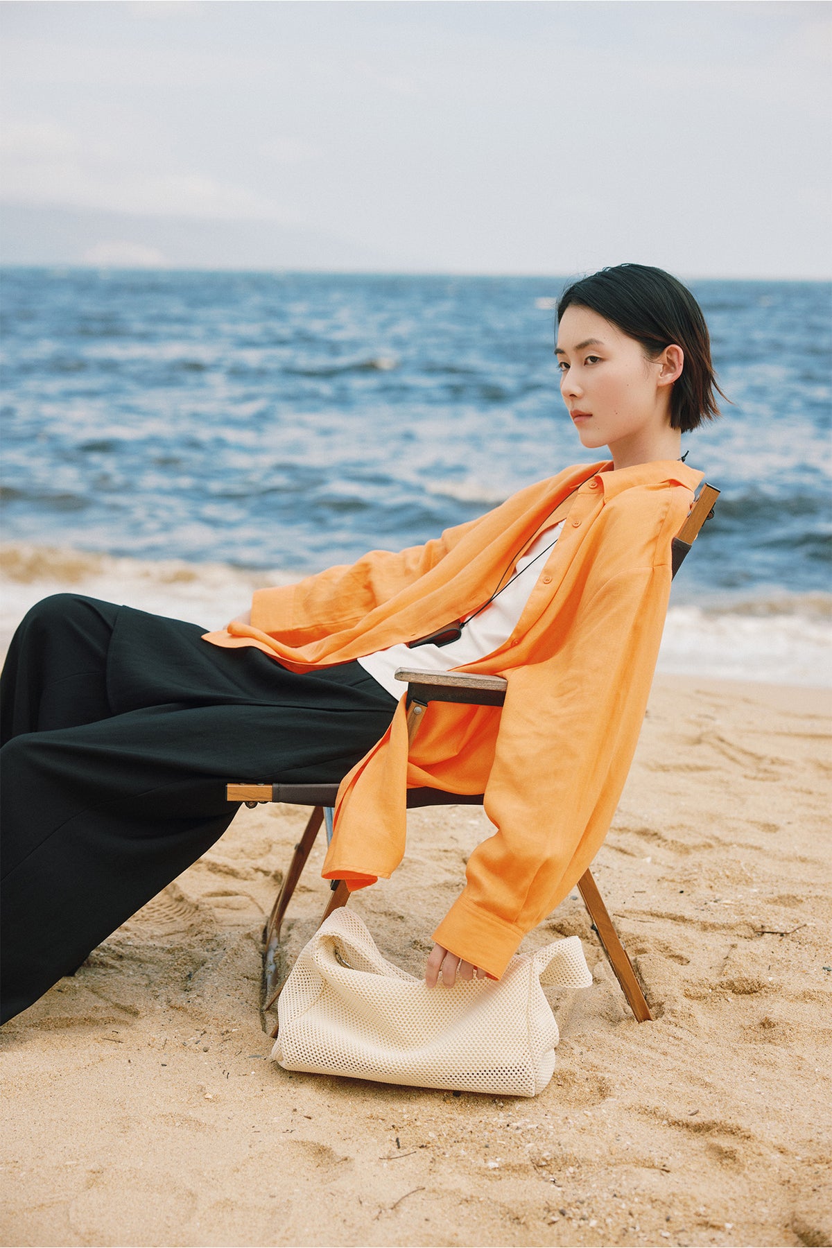 An open shirt over a fluid trouser, for long lunches that run late.